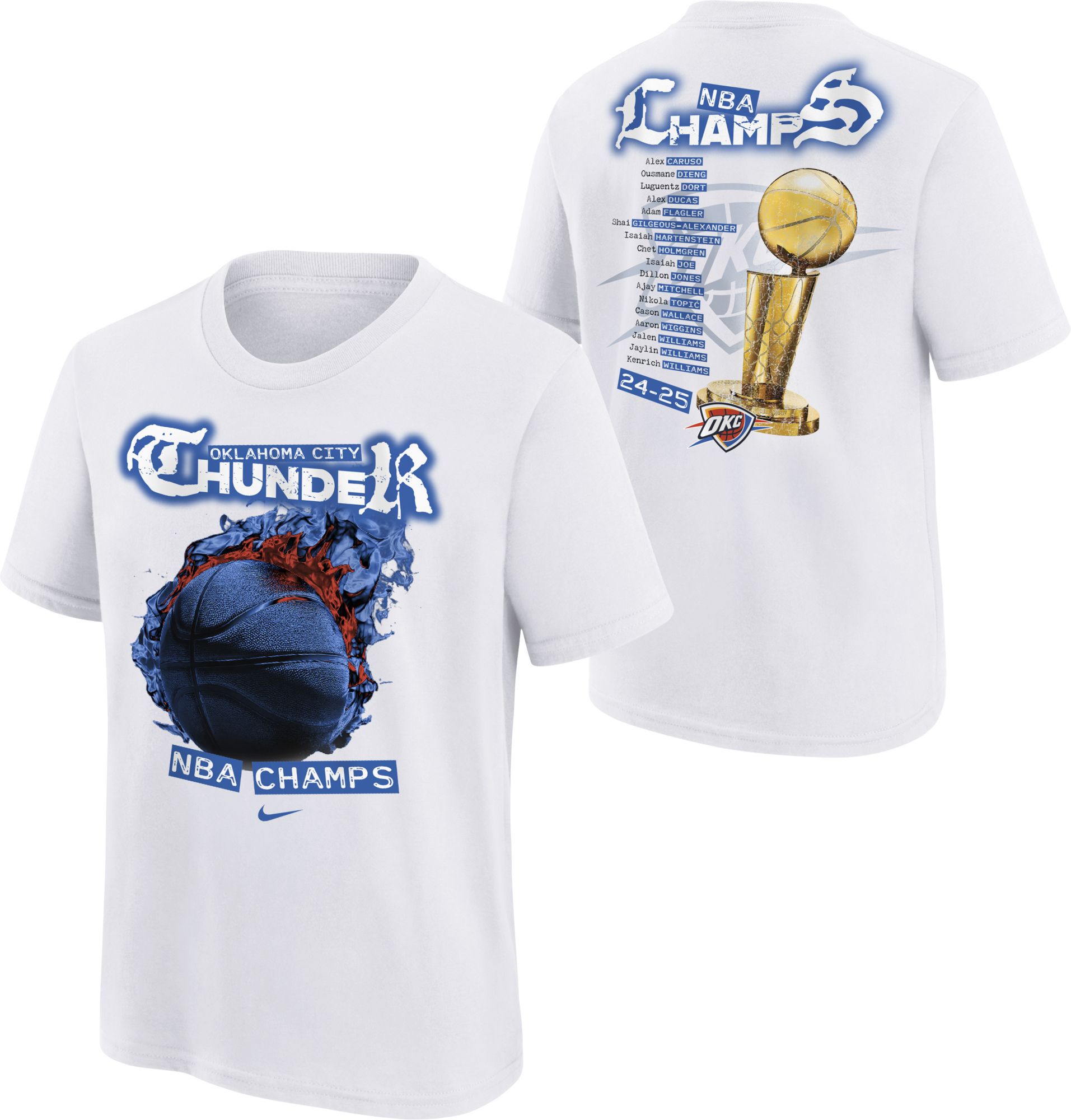 Nike Youth 2025 NBA Champions Oklahoma City Thunder Parade T-Shirt product image