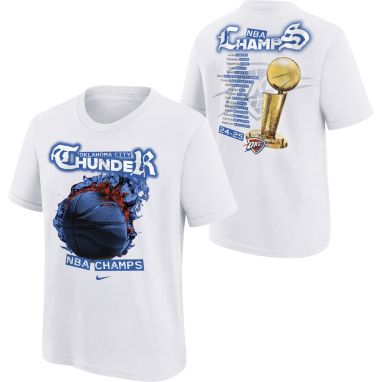 sorry, Nike Youth 2025 NBA Champions Oklahoma City Thunder Parade T-Shirt is currently out of stock