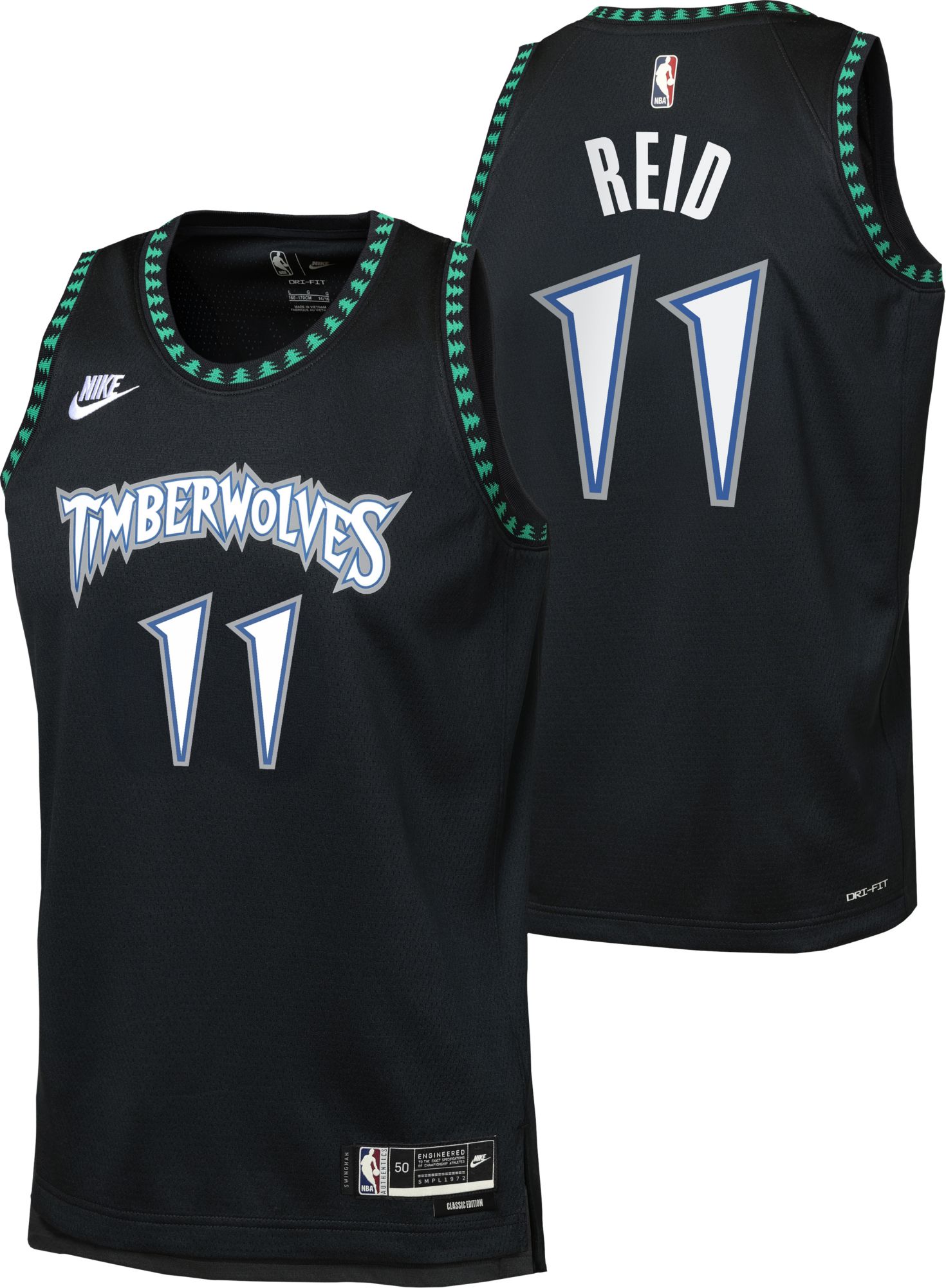 Nike Youth Minnesota Timberwolves Naz Reid #11 Black Swingman Hardwood Classics Jersey product image