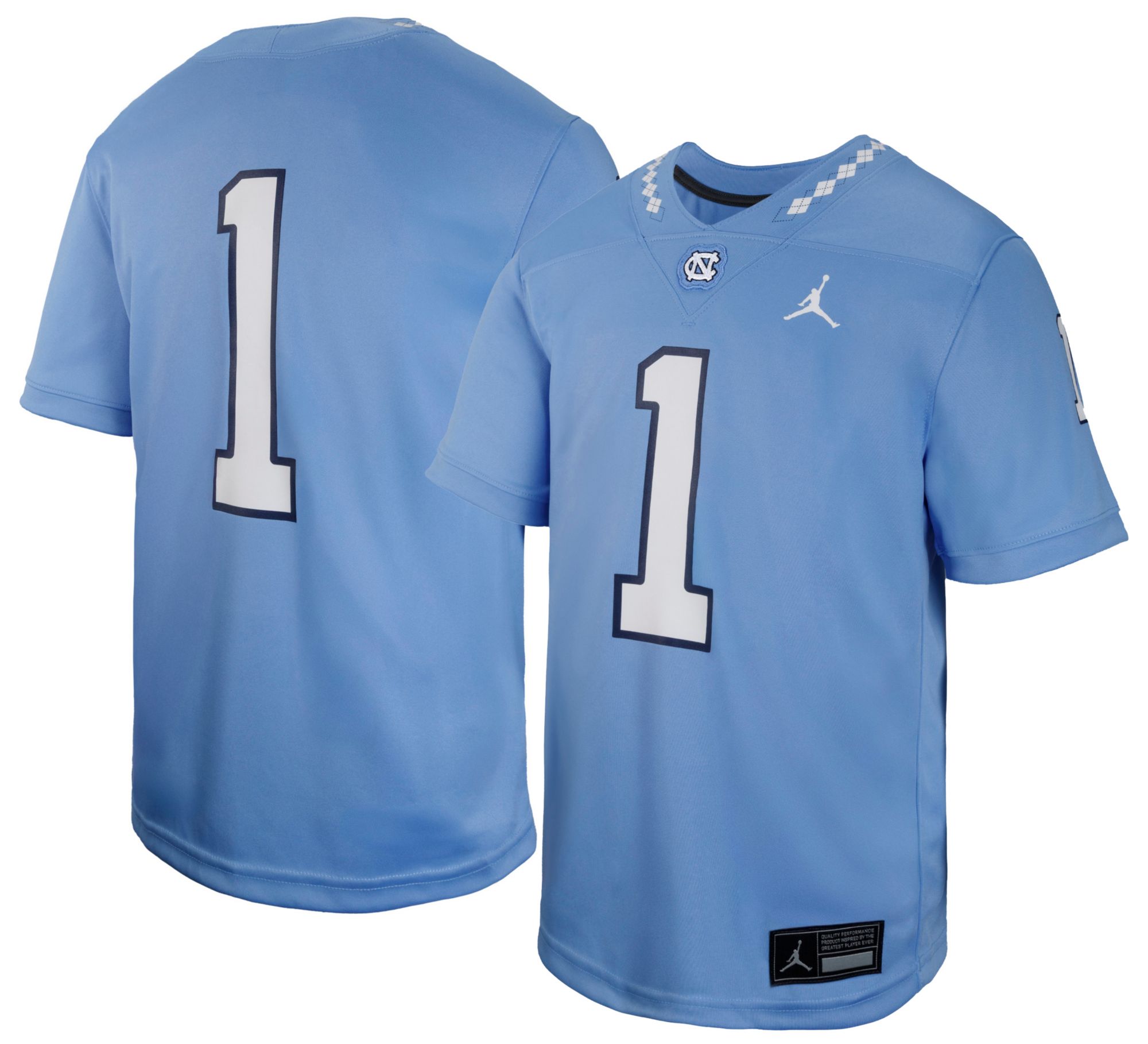 Jordan Youth North Carolina Tar Heels Light Blue Replica Home Football Jersey product image