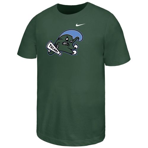 Nike Youth Tulane Green Wave Green Stacked Name Drop T-Shirt