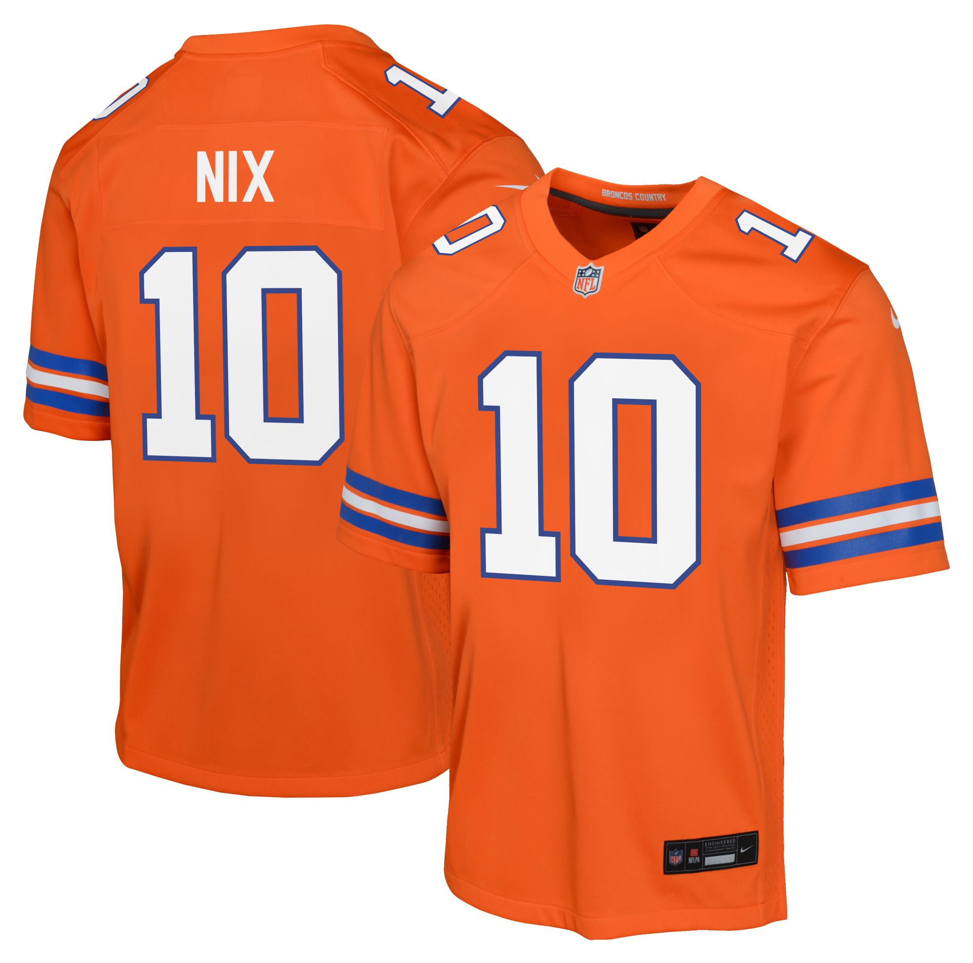 Nike Youth Denver Broncos Bo Nix #10 Orange Alternate Game Jersey product image