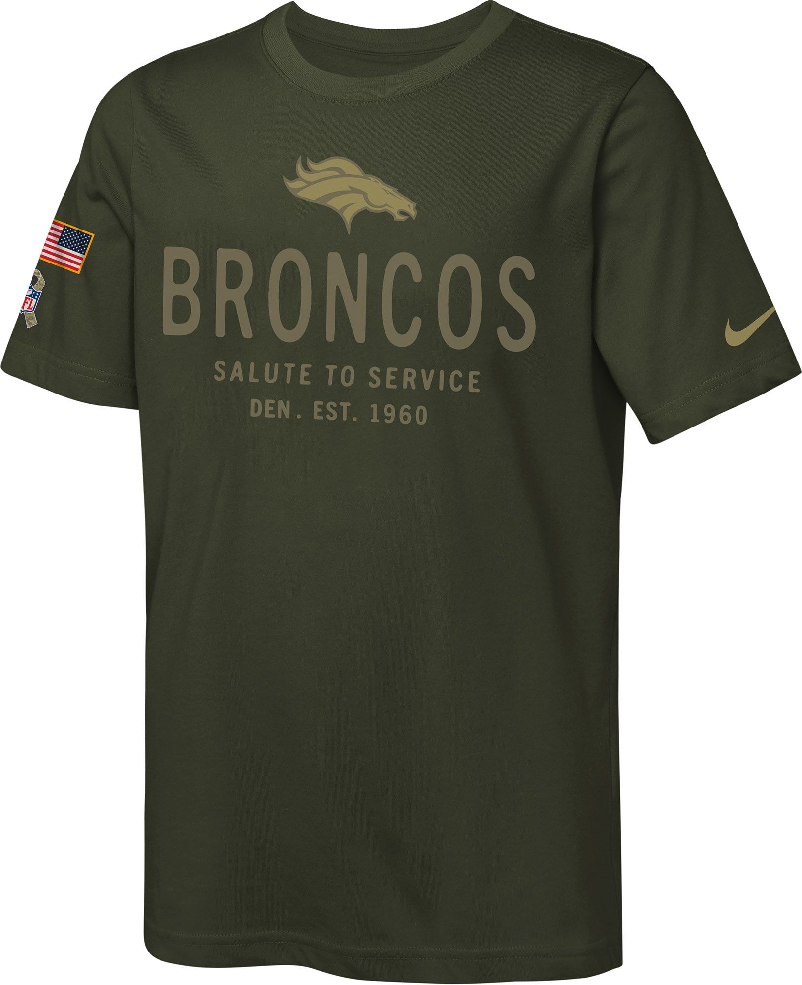 Nike Youth Denver Broncos Sequoia Salute to Service 2025 Dri-FIT T-Shirt product image