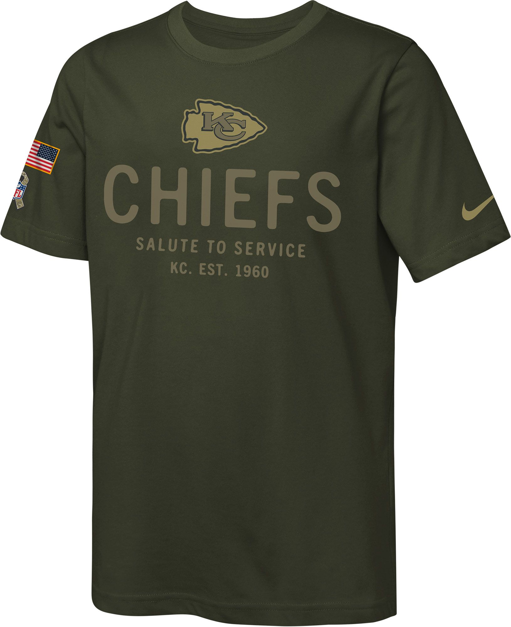Nike Youth Kansas City Chiefs Sequoia Salute to Service 2025 Dri-FIT T-Shirt product image