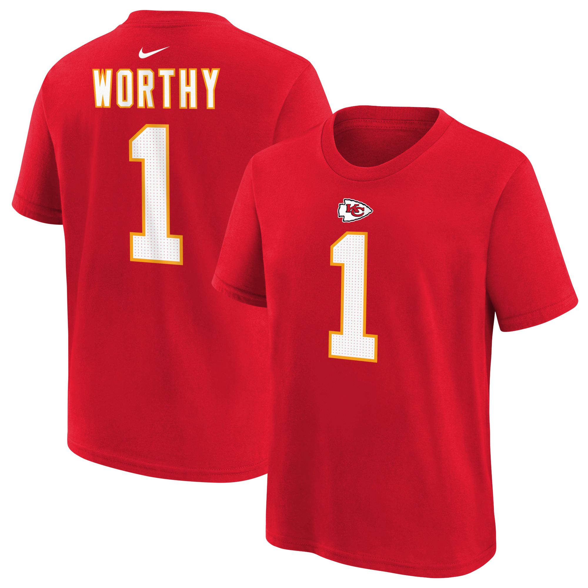Nike Youth Kansas City Chiefs Xavier Worthy #1 University Red T-Shirt product image