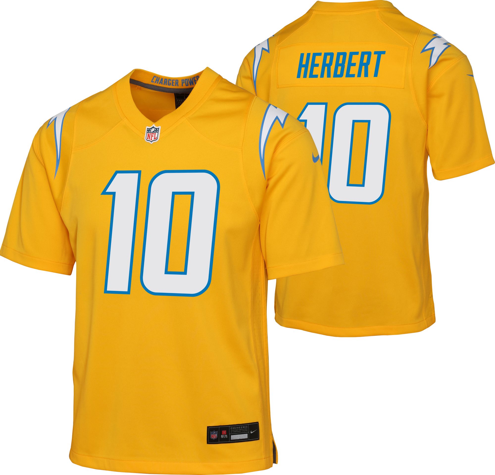Nike Youth Los Angeles Chargers Justin Herbert #10 Gold Game Alternate Jersey product image