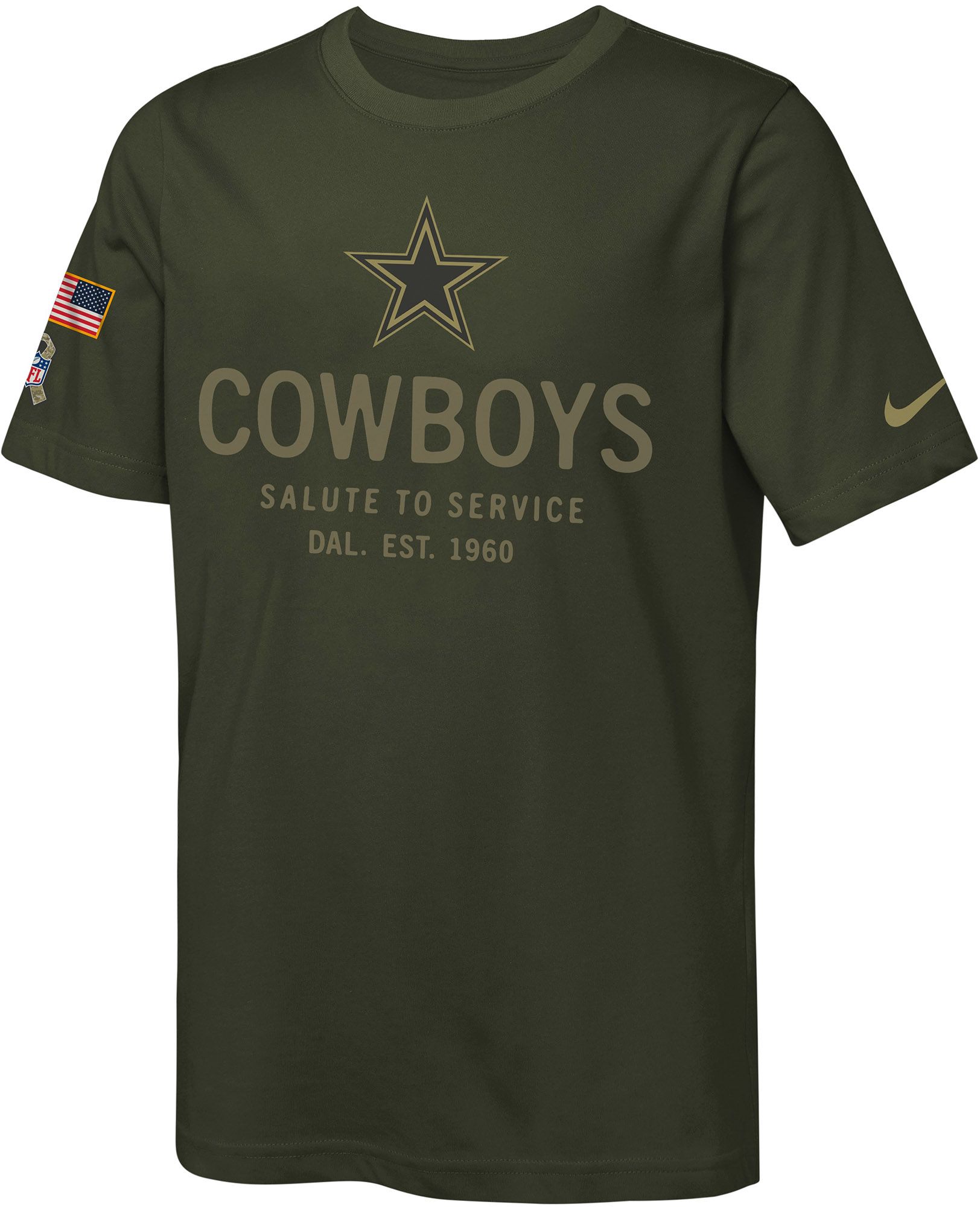 Nike Youth Dallas Cowboys Sequoia Salute to Service 2025 Dri-FIT T-Shirt product image