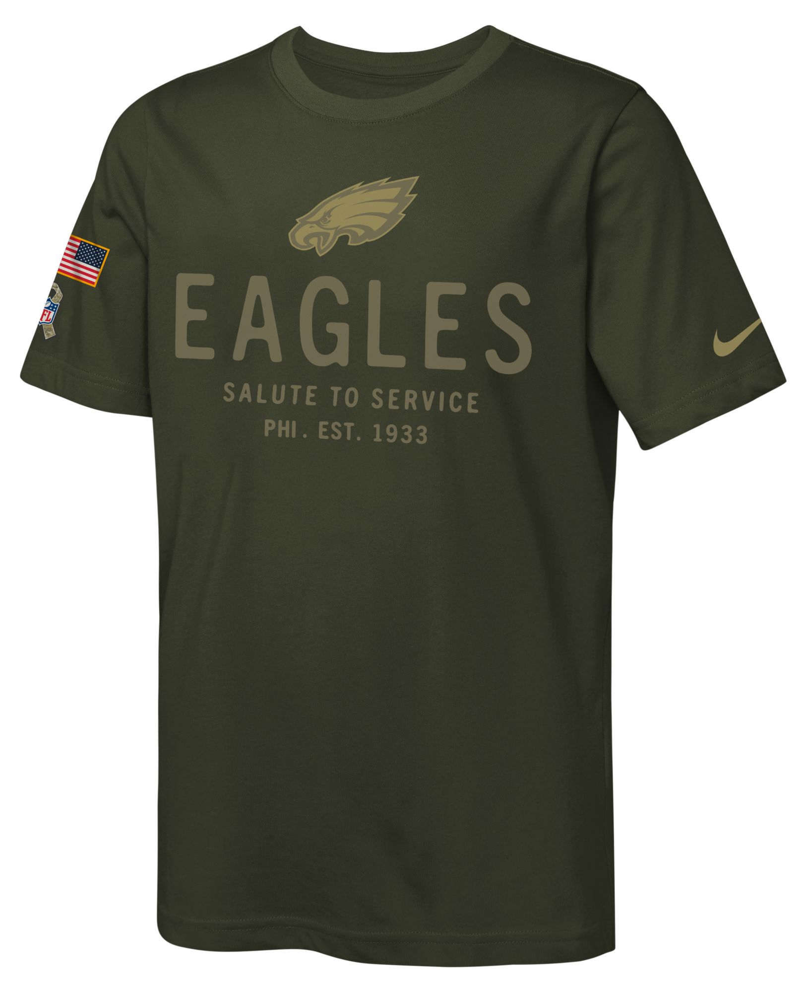 Nike Youth Philadelphia Eagles Sequoia Salute to Service 2025 Dri-FIT T-Shirt product image