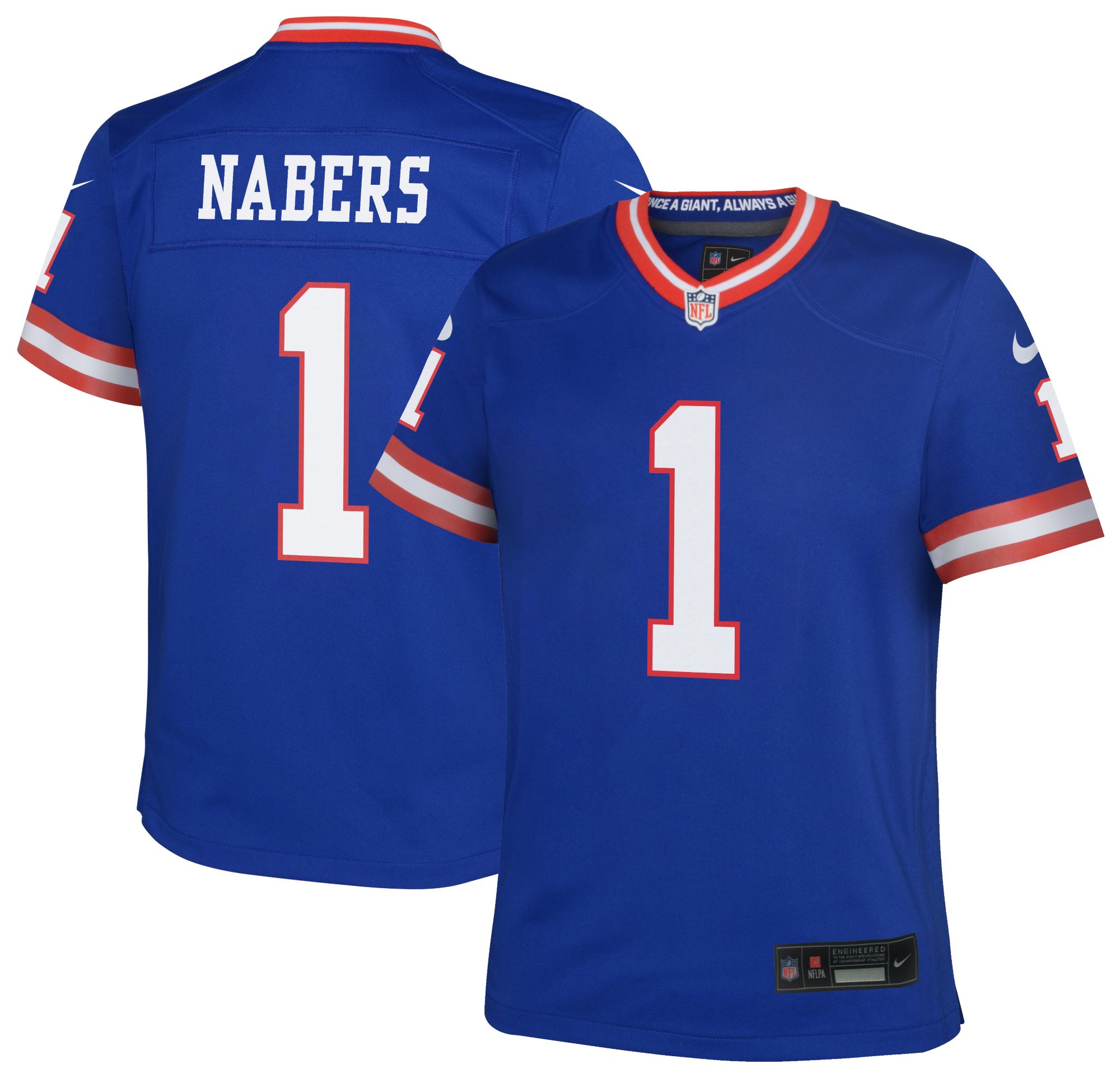 Nike Youth New York Giants Malik Nabers #1 Blue Alternate Game Jersey product image