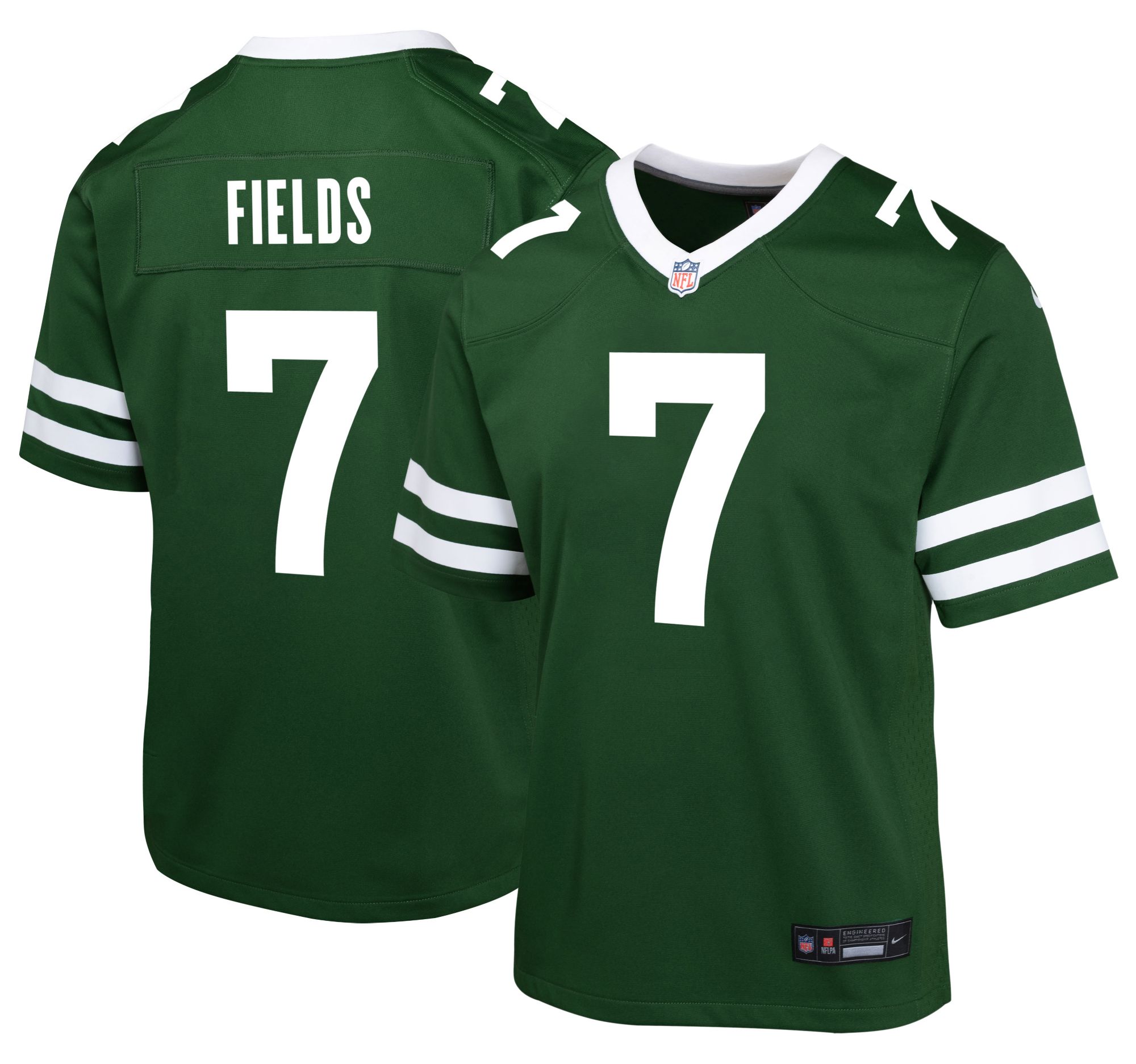 Nike Youth New York Jets Justin Fields #7 Green Game Jersey product image