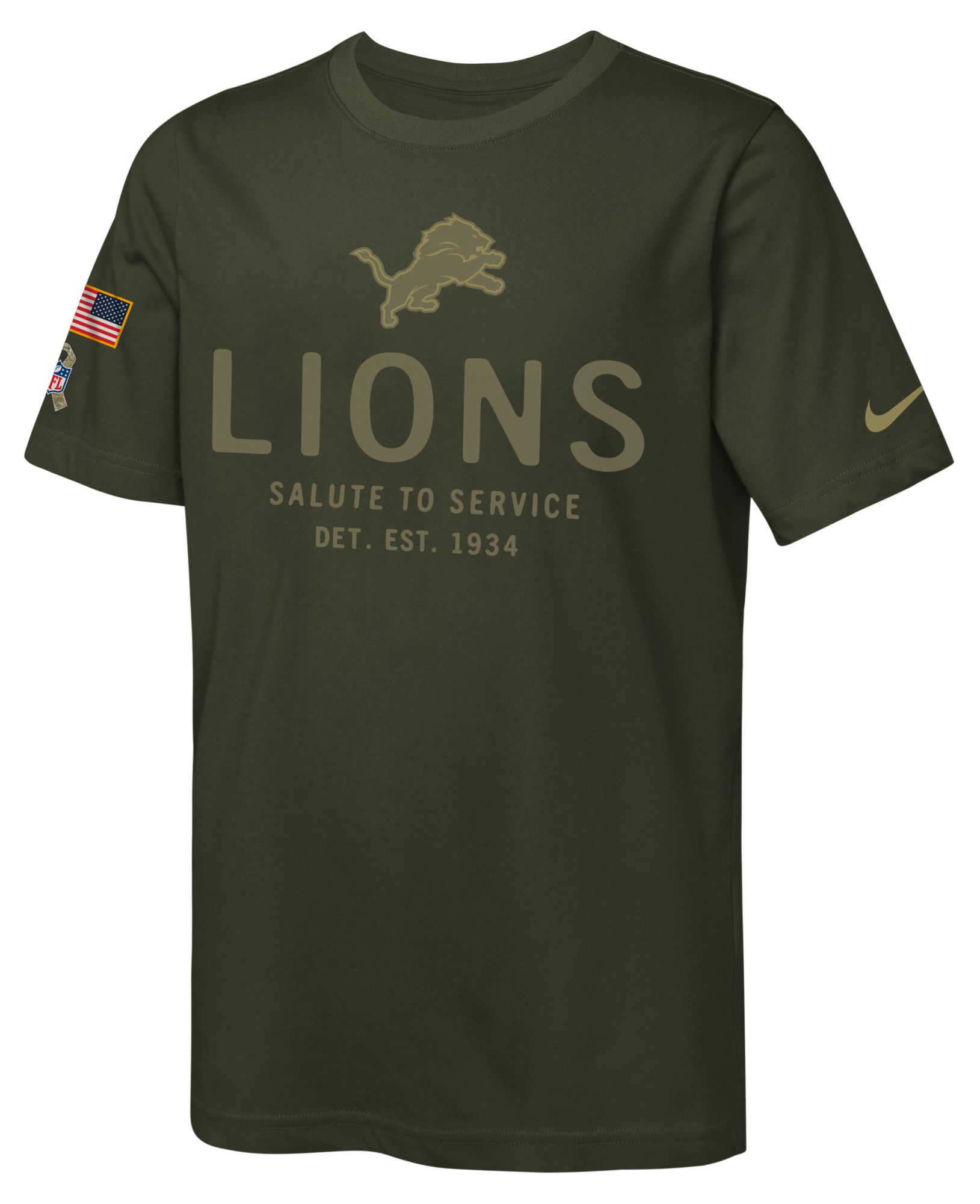 Nike Youth Detroit Lions Sequoia Salute to Service 2025 Dri-FIT T-Shirt product image