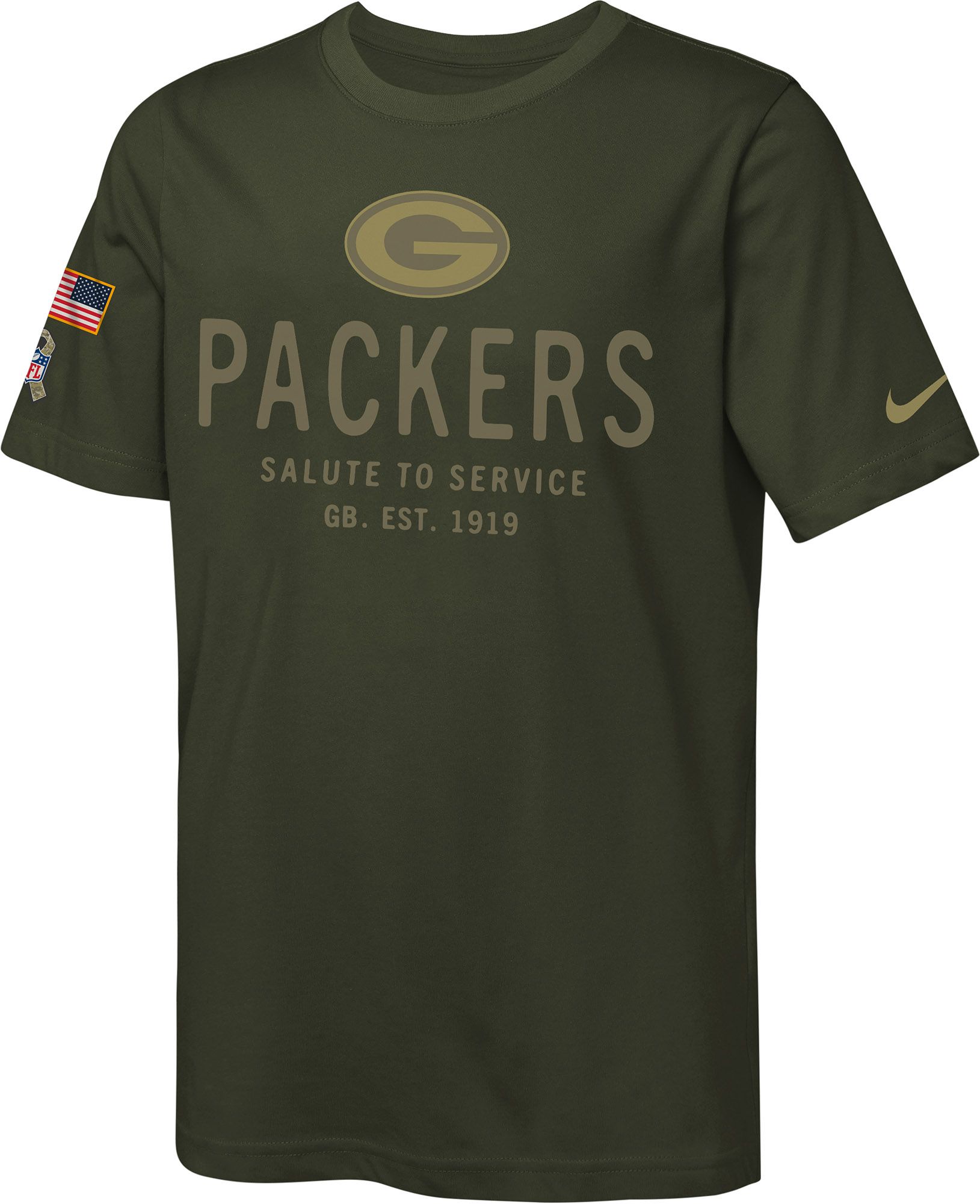 Nike Youth Green Bay Packers Sequoia Salute to Service 2025 Dri-FIT T-Shirt product image
