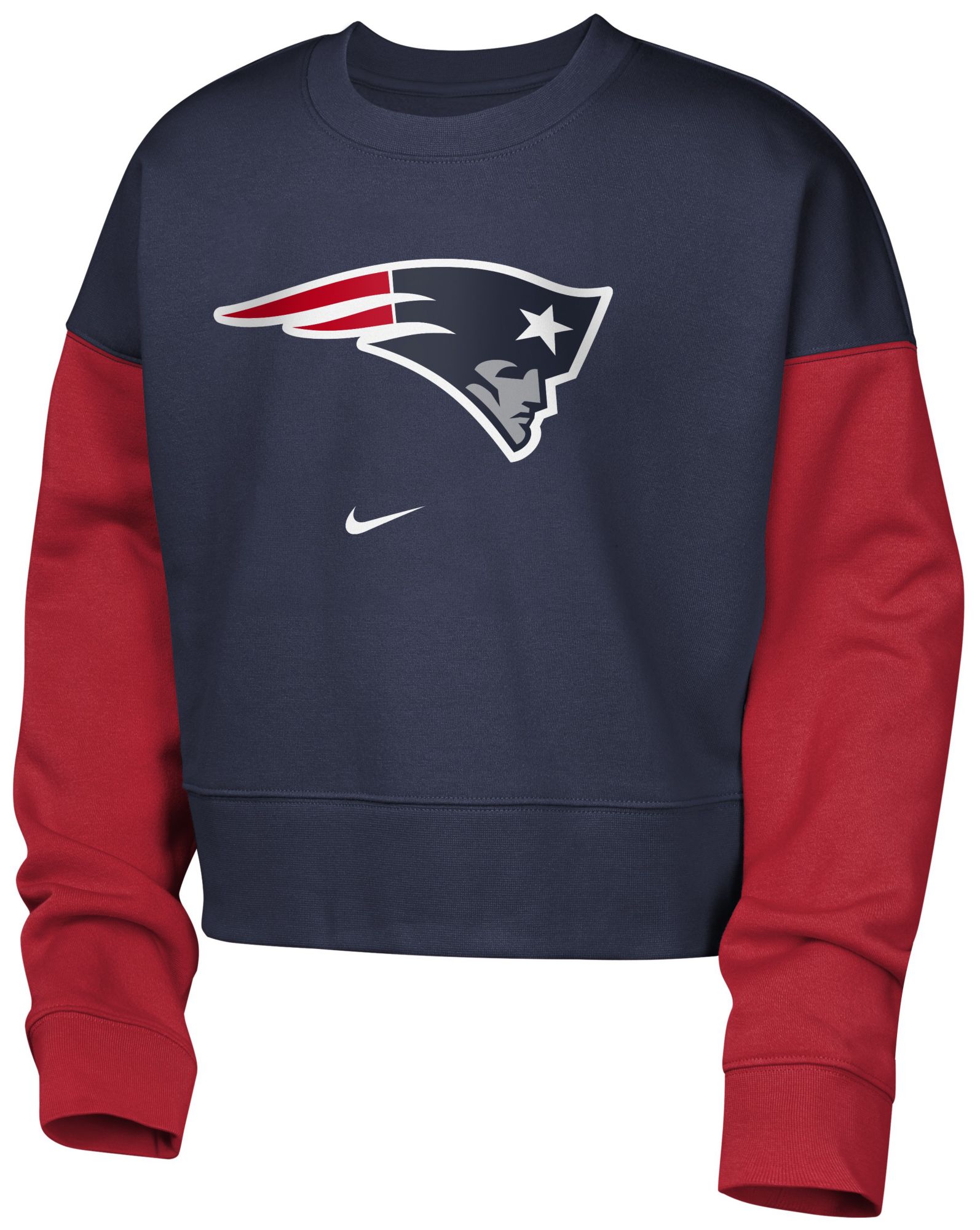 Nike Girls' New England Patriots Navy Phoenix Crew Pullover Sweatshirt product image
