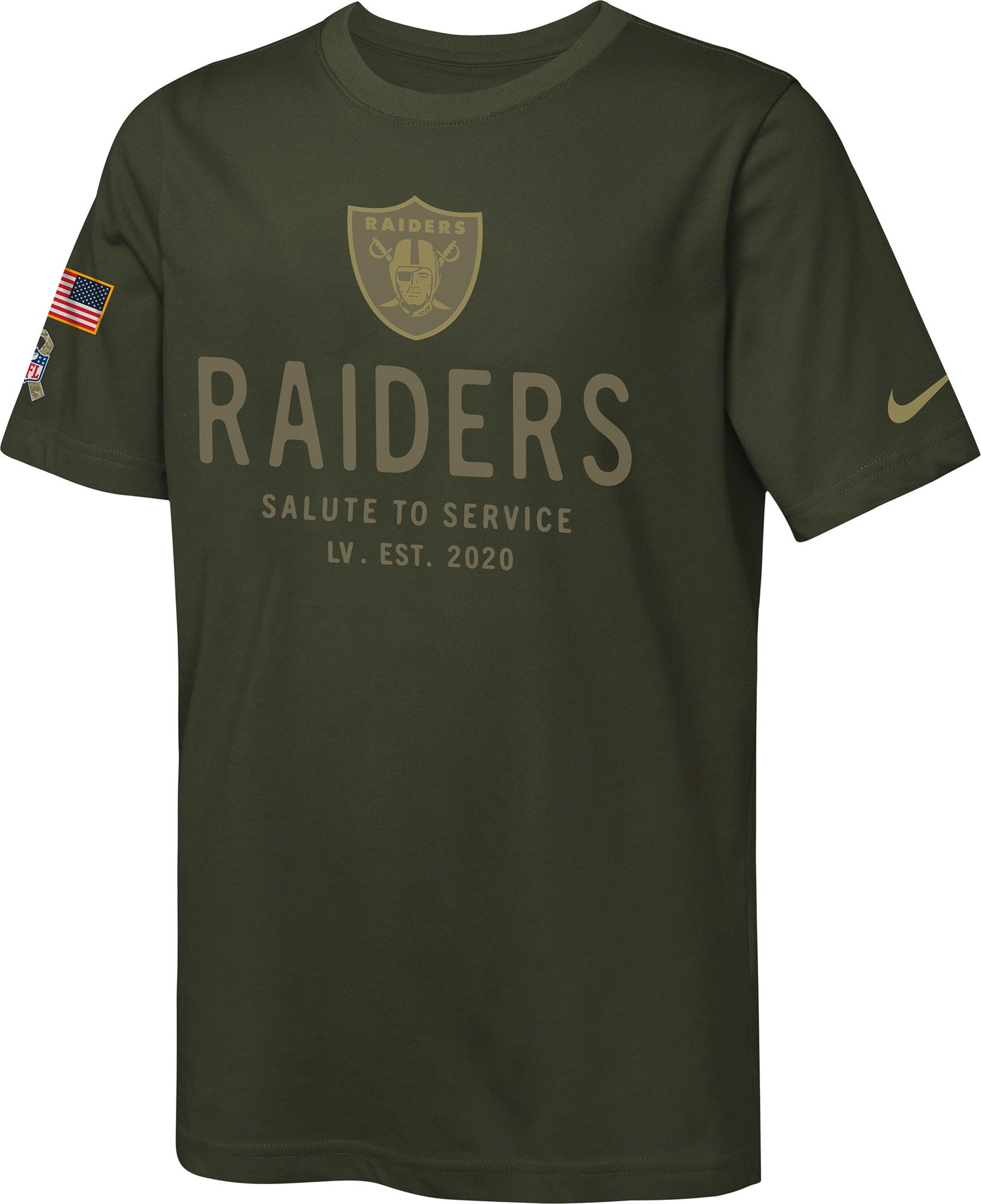 Nike Youth Las Vegas Raiders Sequoia Salute to Service 2025 Dri-FIT T-Shirt product image
