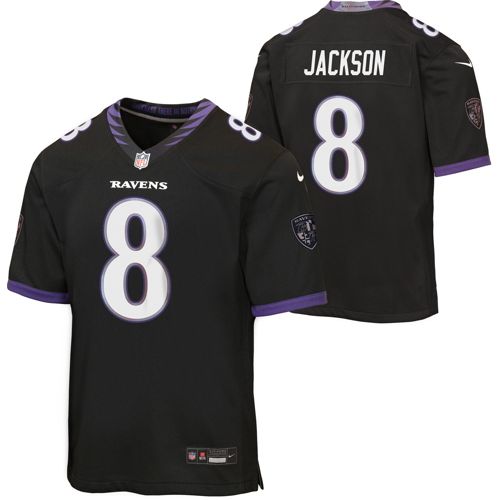 Nike Youth Baltimore Ravens Lamar Jackson #8 Purple Home Game