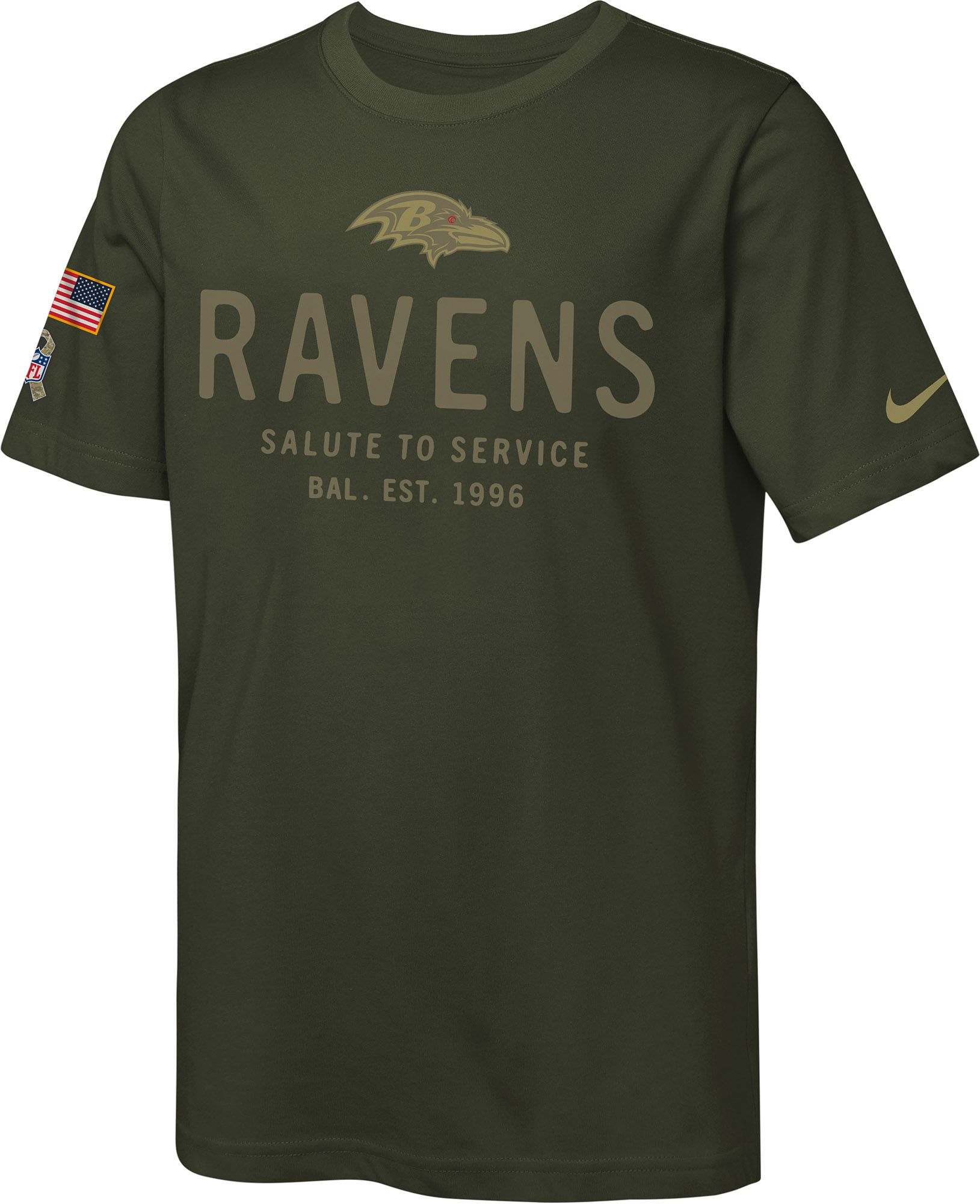Nike Youth Baltimore Ravens Sequoia Salute to Service 2025 Dri-FIT T-Shirt product image