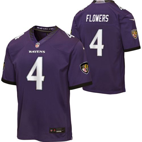 Nike Youth Baltimore Ravens Zay Flowers #4 Black Alternate Game