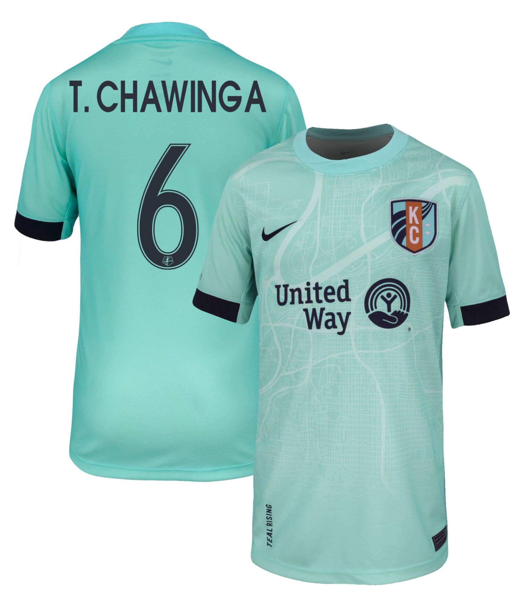 Nike Youth Kansas City Current Temwa Chawinga #6 Light Blue Away Replica Jersey product image