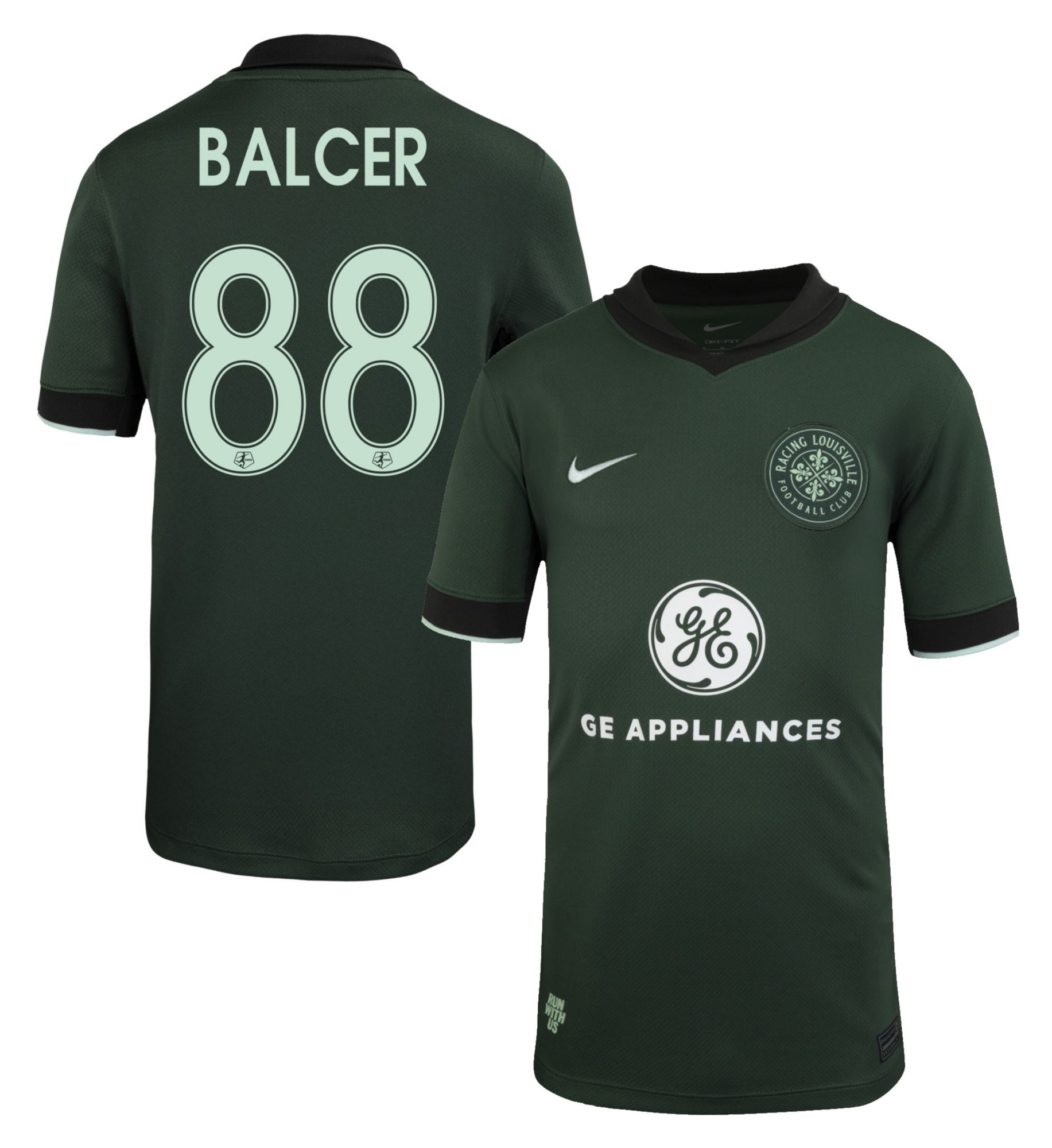 Nike Youth Racing Louisville FC Bethany Balcer #88 Green Away Replica Jersey product image