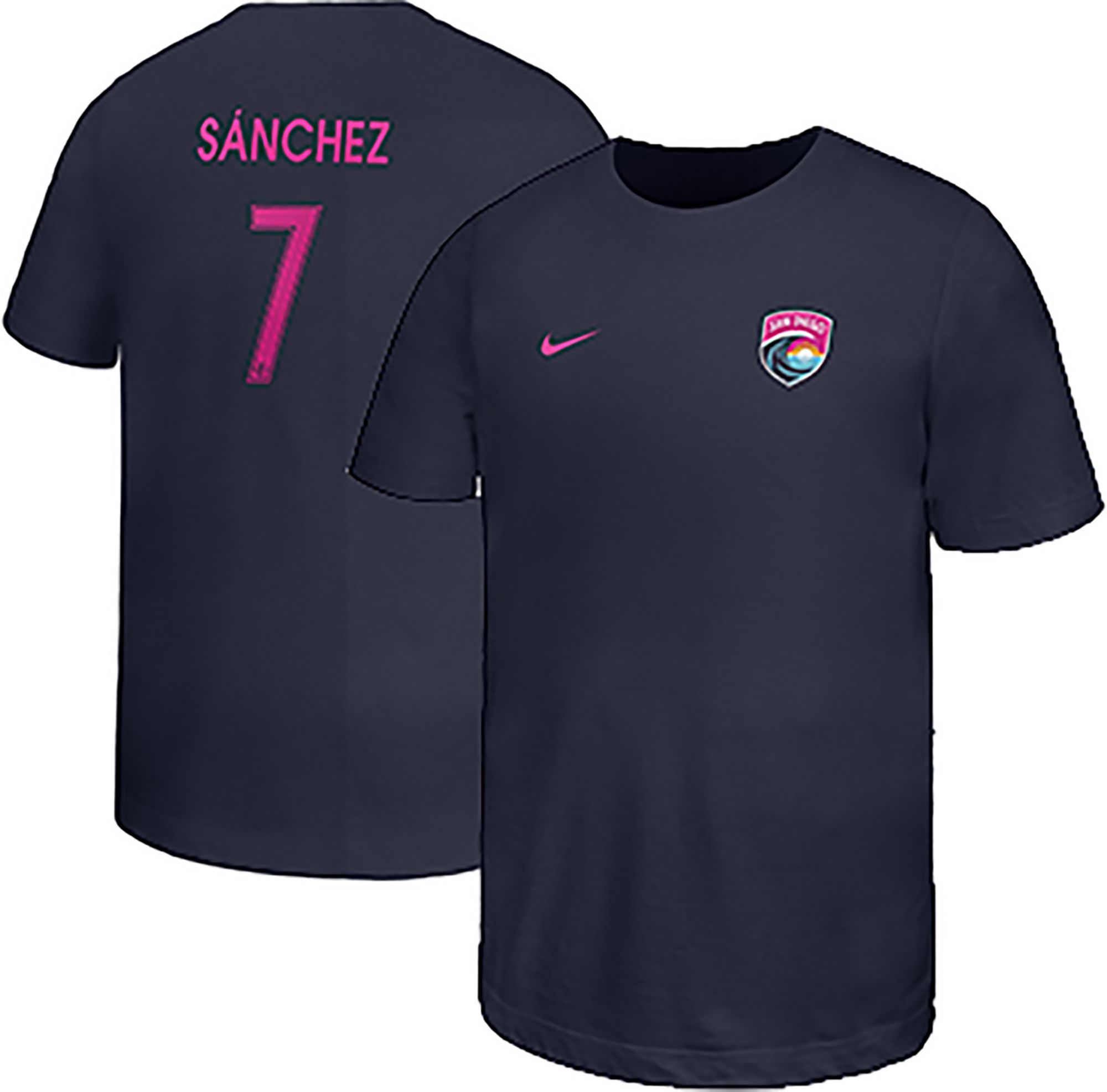 Nike Youth San Diego Wave FC 2025 María Sánchez #7 Navy T-Shirt product image
