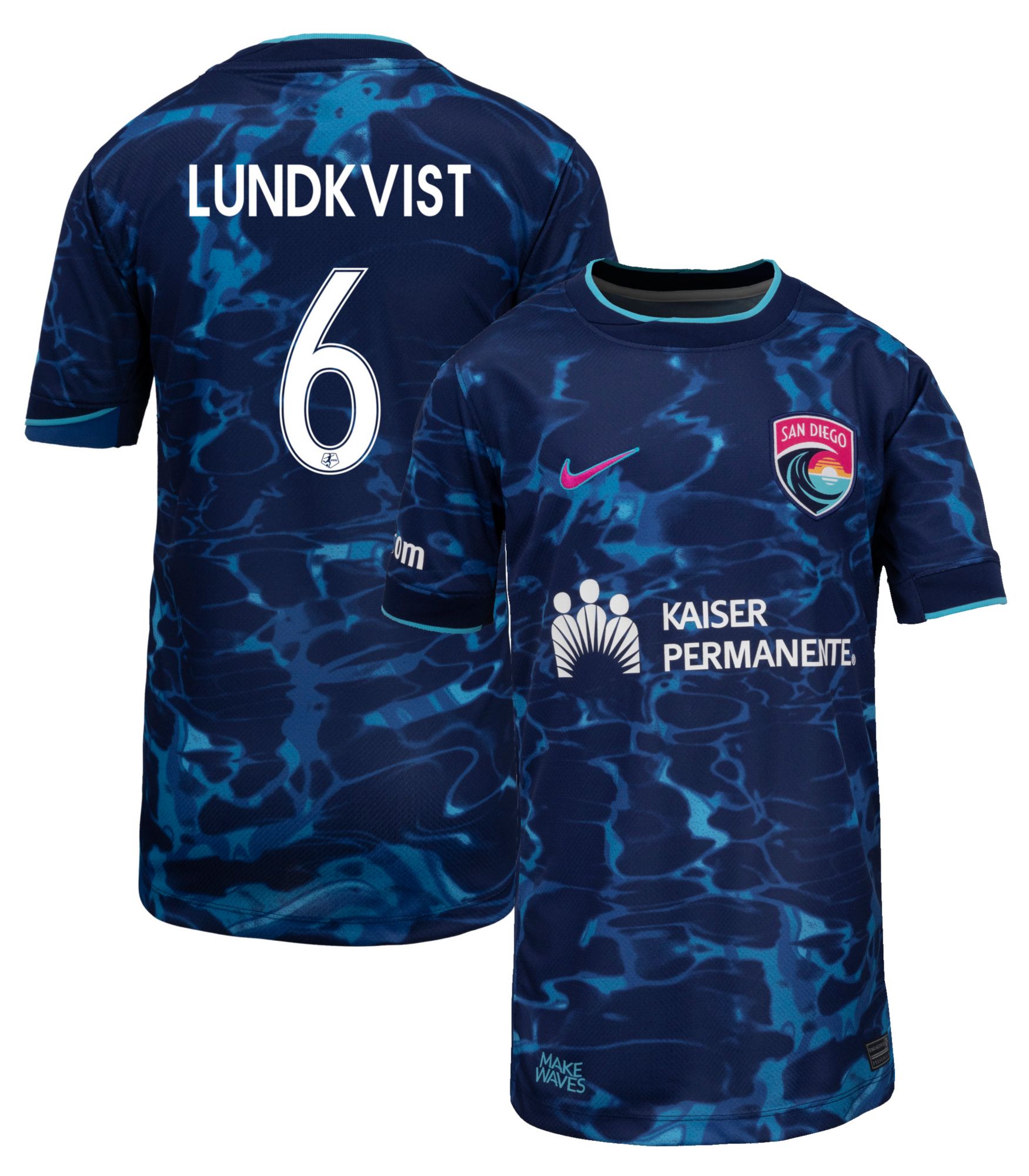 Nike Youth San Diego Wave Hanna Lundkvist #6 Blue Away Replica Jersey product image