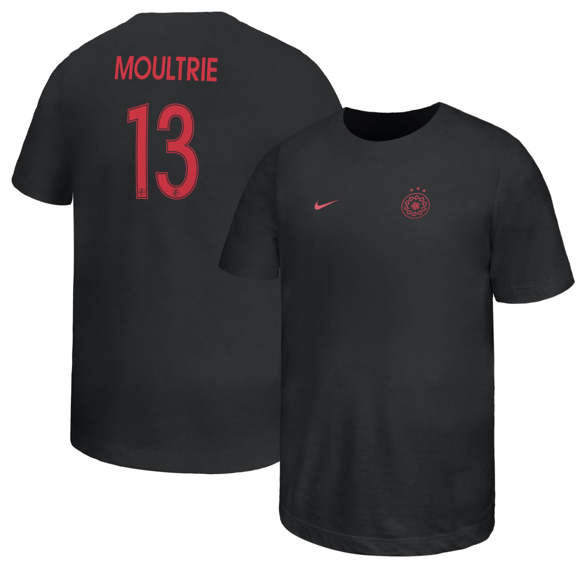 Nike Youth Portland Thorns Olivia Moultrie #13 2025 Black T-Shirt product image