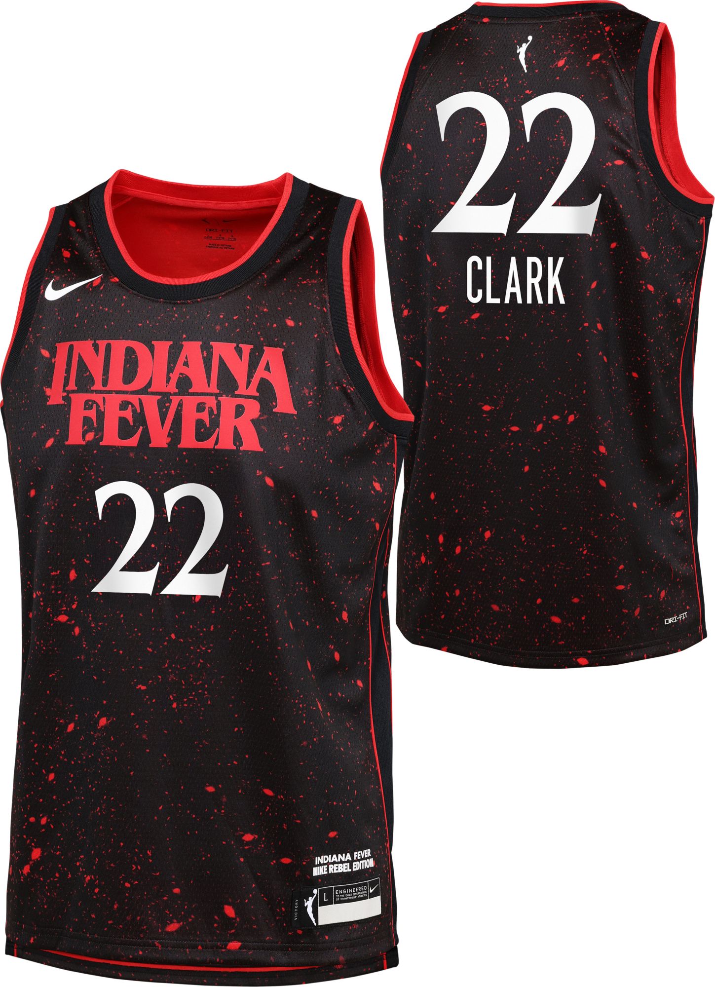 Nike Youth Indiana Fever Caitlin Clark #22 Stranger Things Rebel Jersey product image