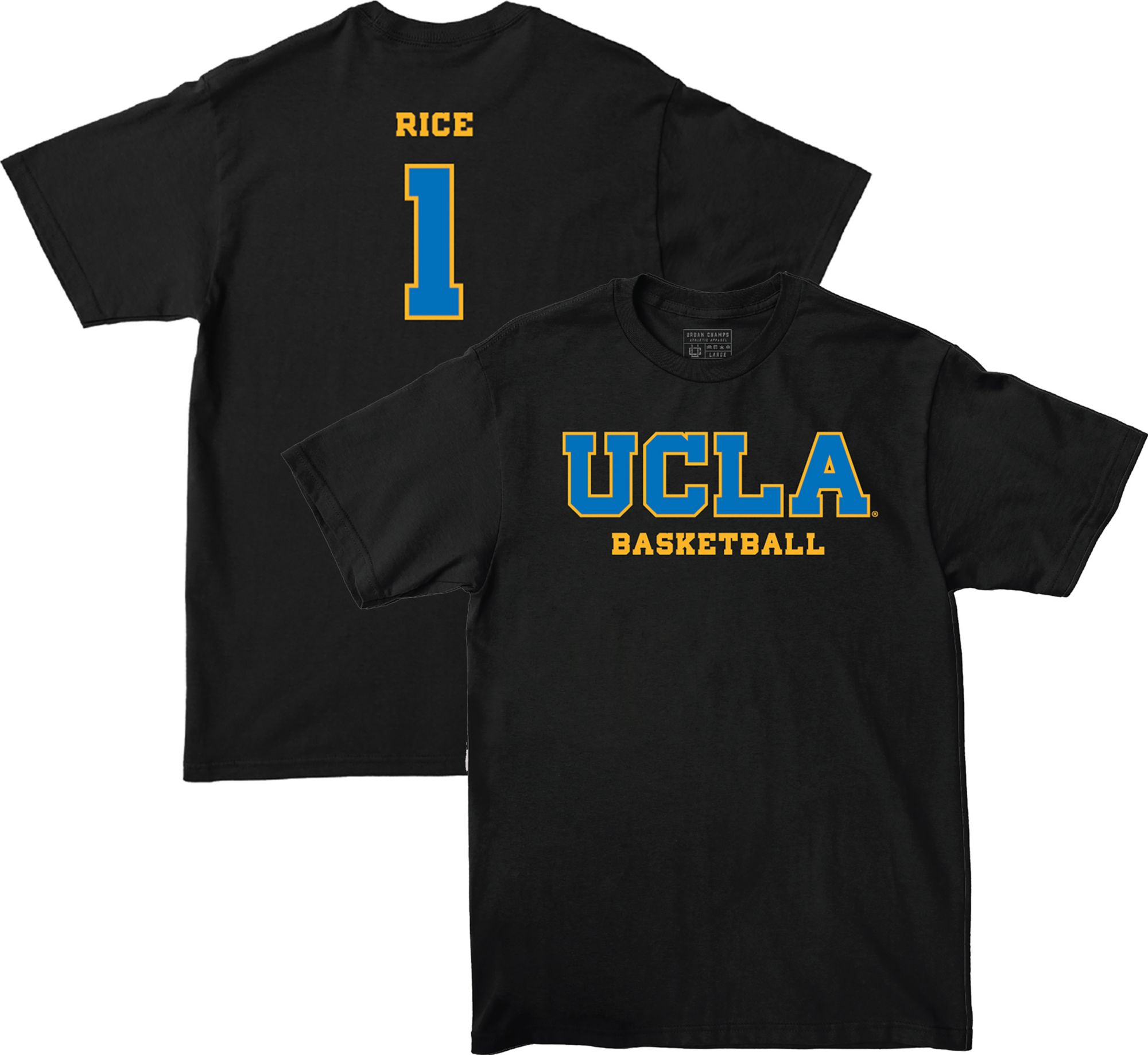 Campus Ink Men's UCLA Bruins Kiki Rice #1 Black T-Shirt product image
