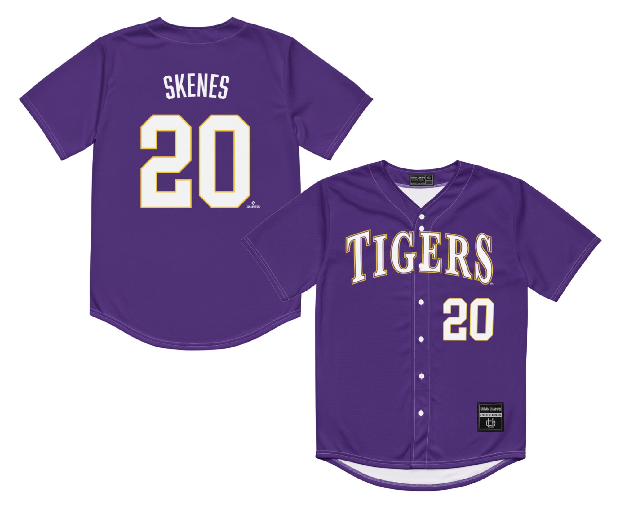 Campus Ink Men's LSU Tigers Paul Skenes #20 Purple Replica Baseball Jersey product image