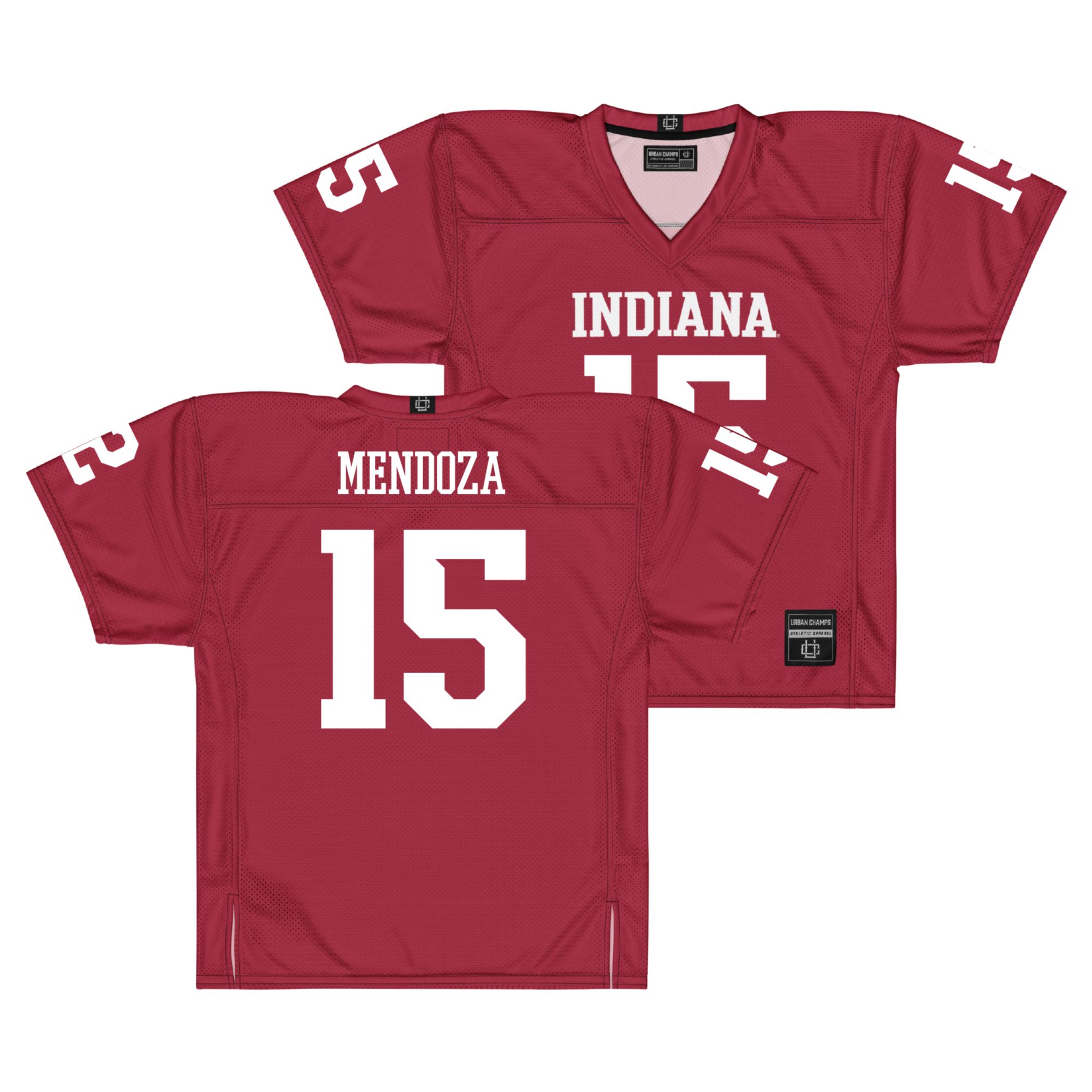 Campus Ink Men's Indiana Hoosiers Fernando Mendoza #15 Red Replica Football Jersey product image