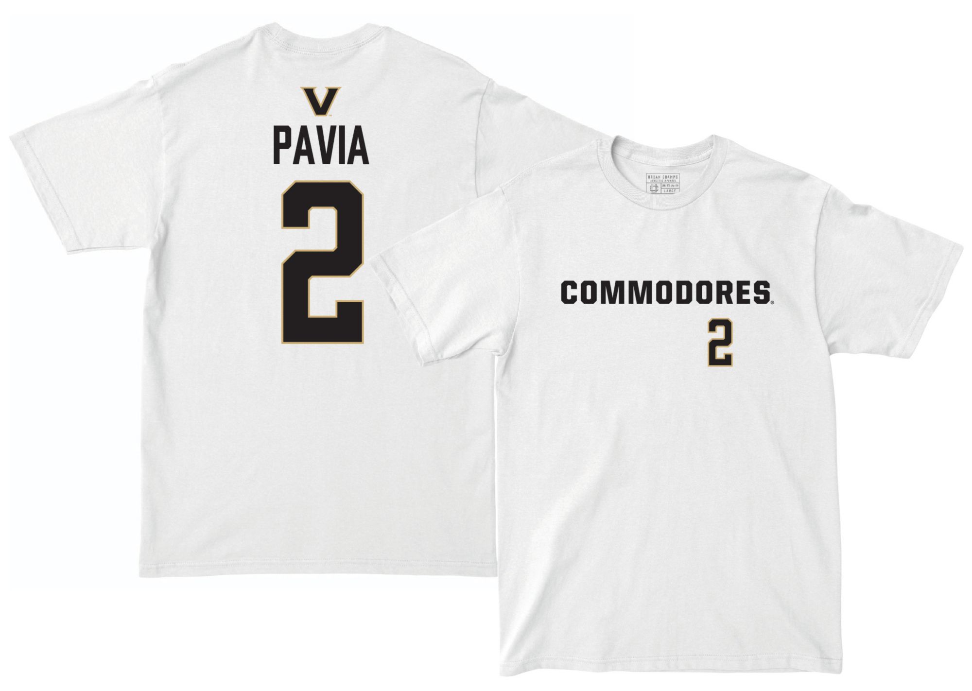 Campus Ink Men's Vanderbilt Commodores Diego Pavia #2 White T-Shirt product image
