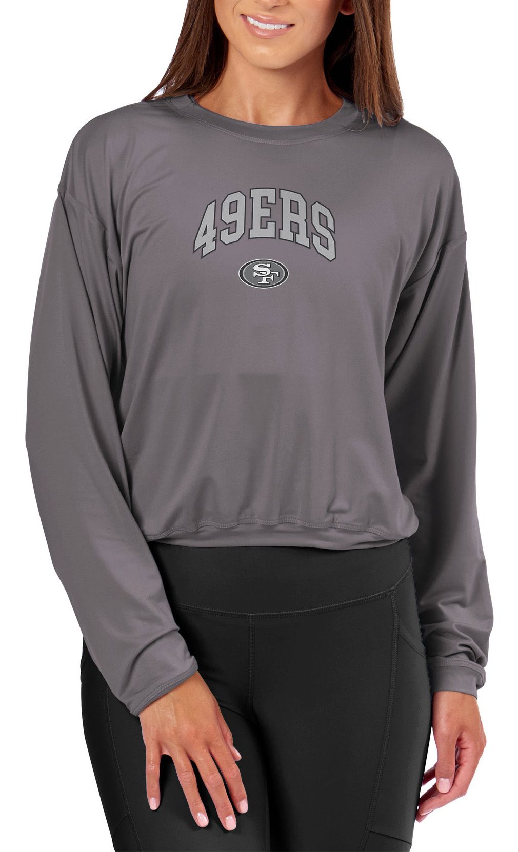 Certo Women's San Francisco 49ers Dark Haze Tie Dye Script Long Sleeve T-Shirt product image