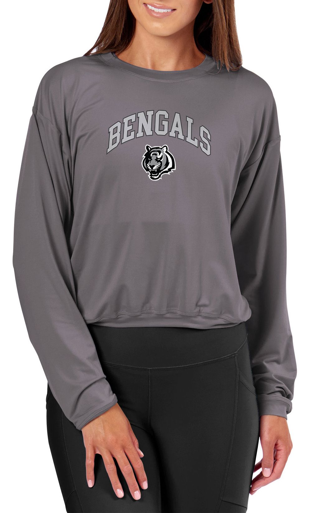 Certo Women's Cincinnati Bengals Dark Haze Tie Dye Script Long Sleeve T-Shirt product image