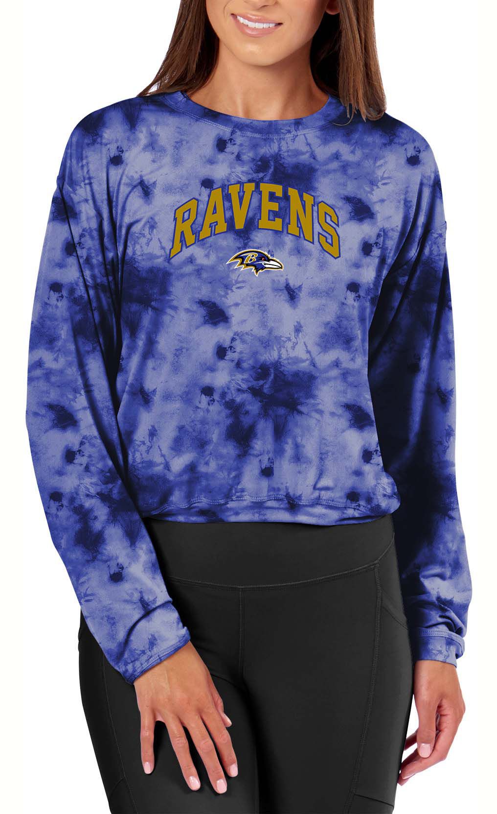 Certo Women's Baltimore Ravens Purple Tie Dye Script Long Sleeve T-Shirt product image