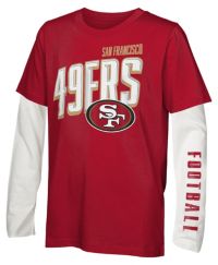 NFL Team Apparel Boys' San Francisco 49ers Red '3 In 1' Long