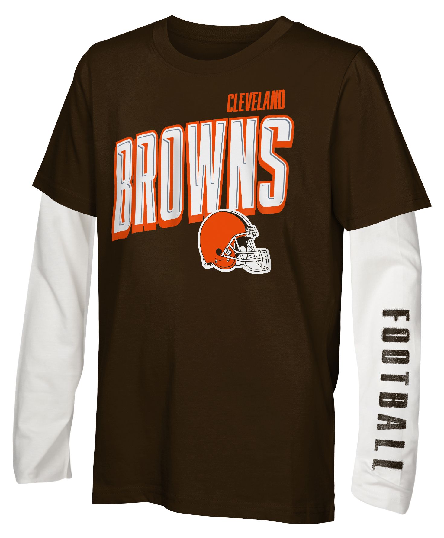 NFL Team Apparel Boys' Cleveland Browns Brown '3 In 1' Long Sleeve T-Shirt product image