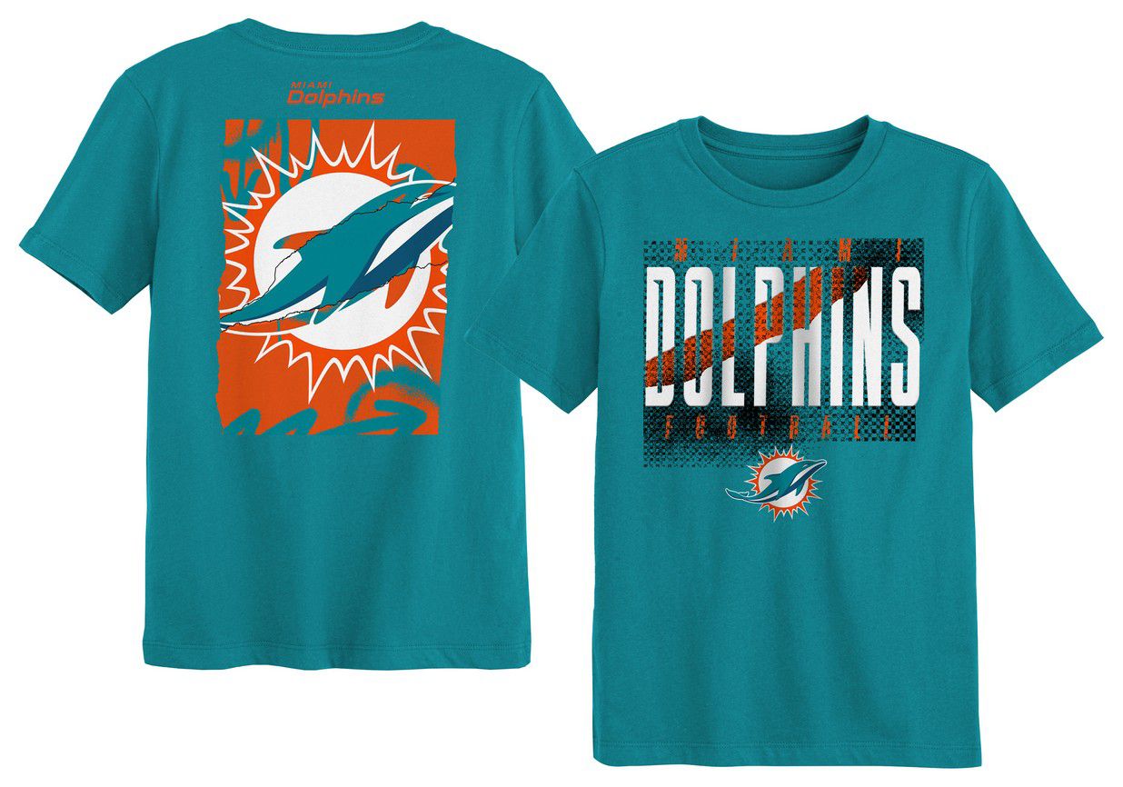 NFL Team Apparel Boys' Miami Dolphins Aqua 4-7 Posterize Short Sleeve T-Shirt product image