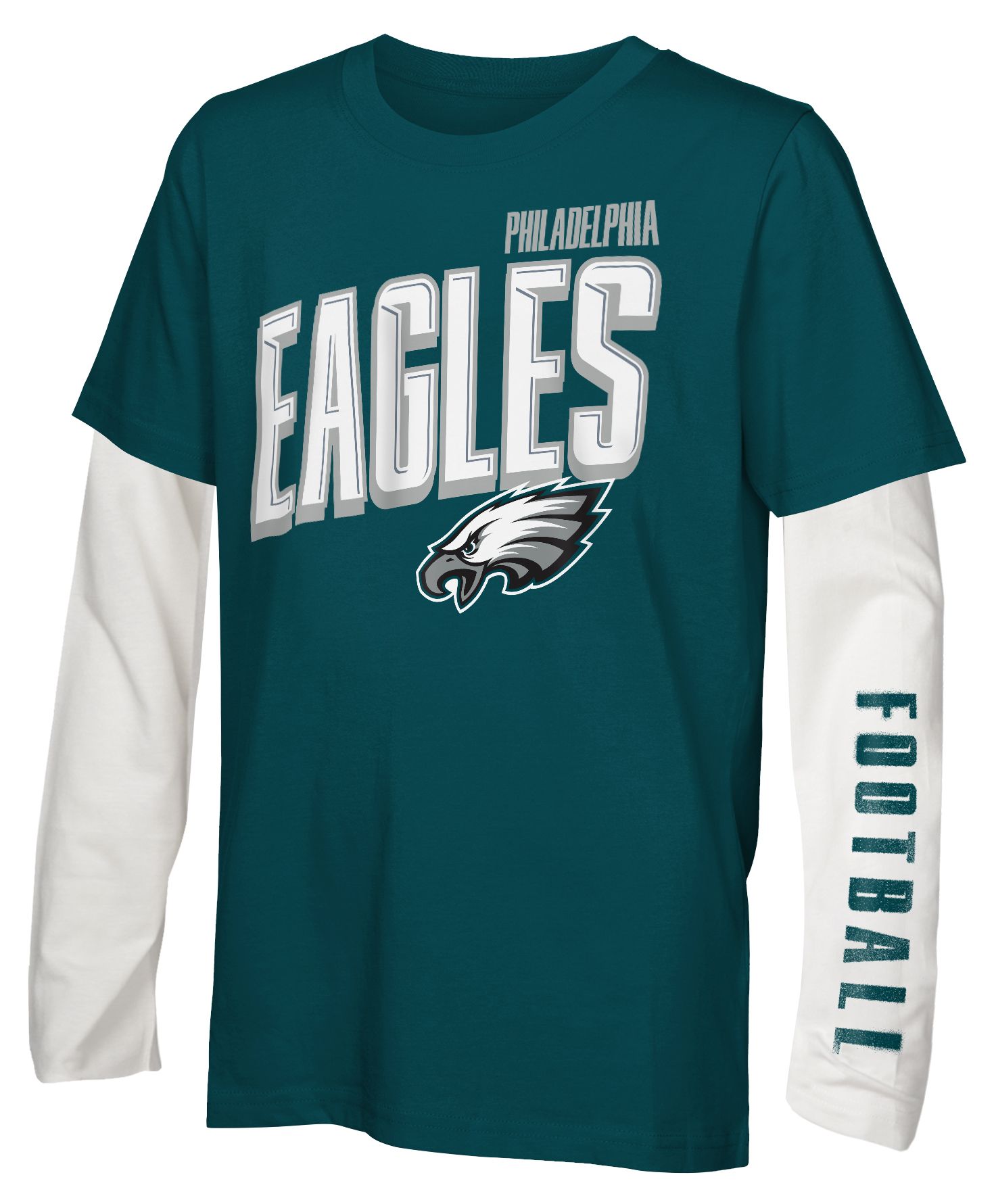 NFL Team Apparel Boys' Philadelphia Eagles Green '3 In 1' Long Sleeve T-Shirt product image