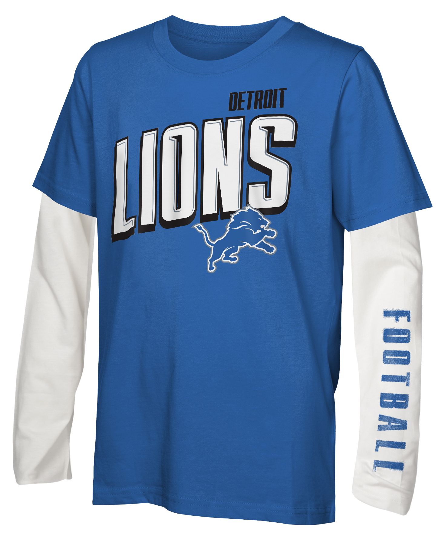 NFL Team Apparel Boys' Detroit Lions Blue '3 In 1' Long Sleeve T-Shirt product image