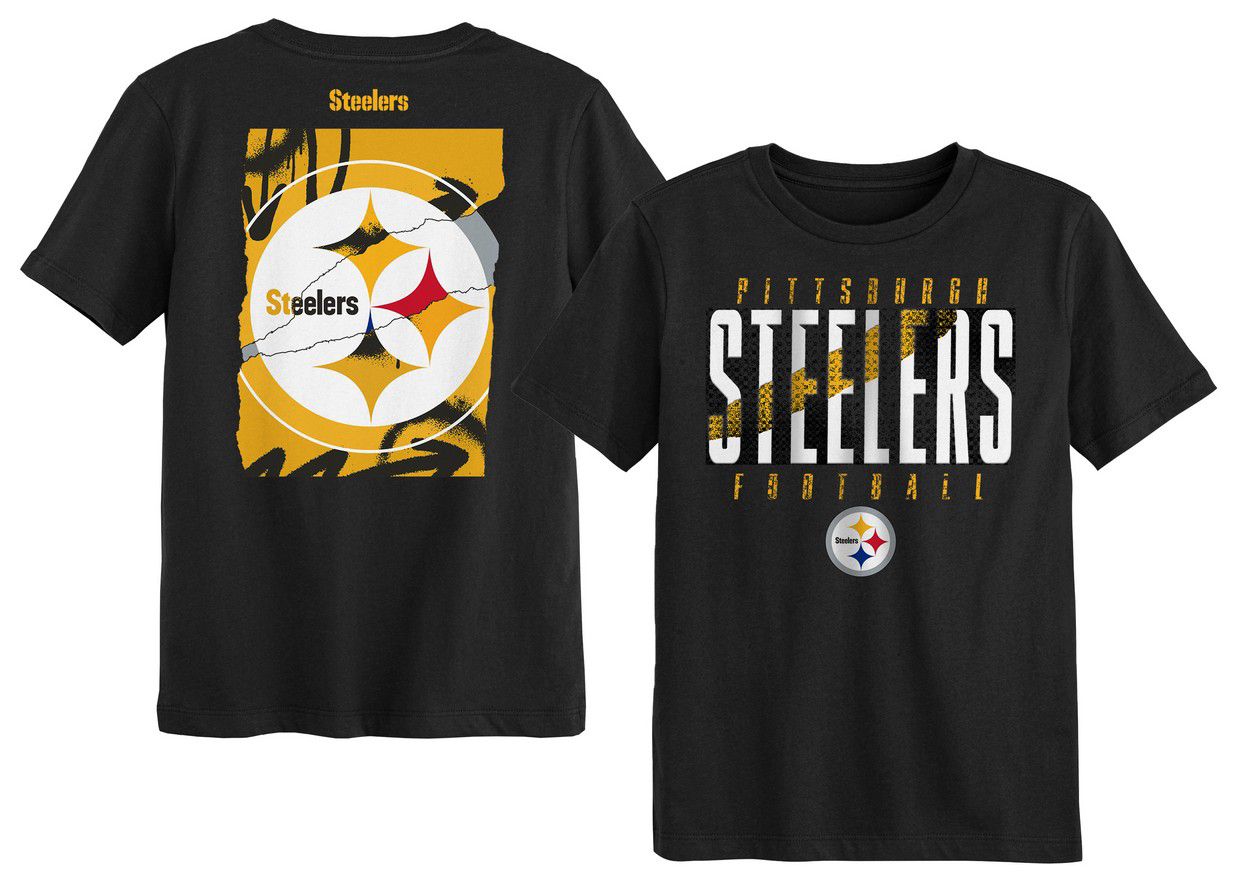 NFL Team Apparel Boys' Pittsburgh Steelers Black 4-7 Posterize Short Sleeve T-Shirt product image