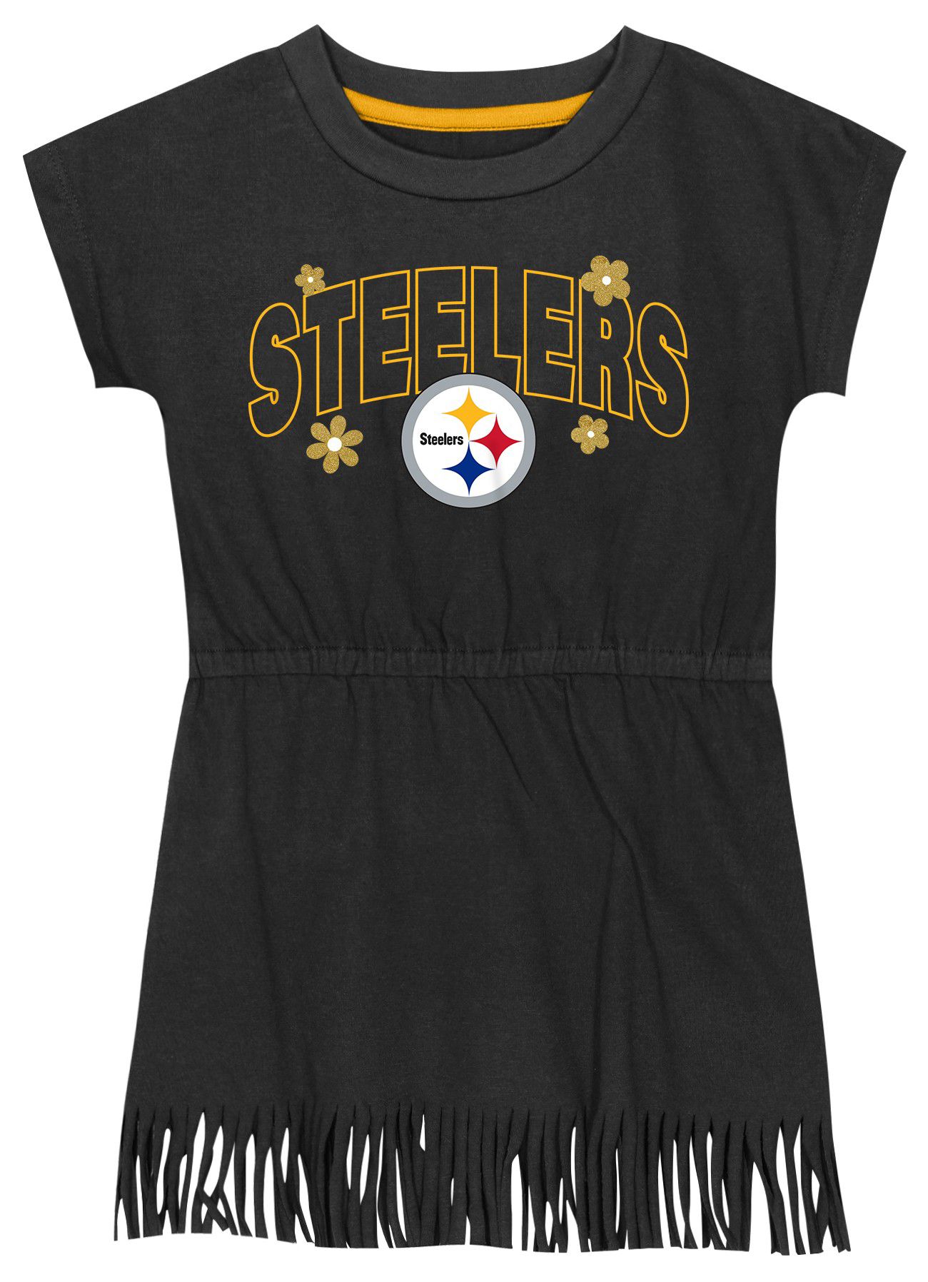 NFL Team Apparel Girls' Pittsburgh Steelers Black Fringe Dress product image