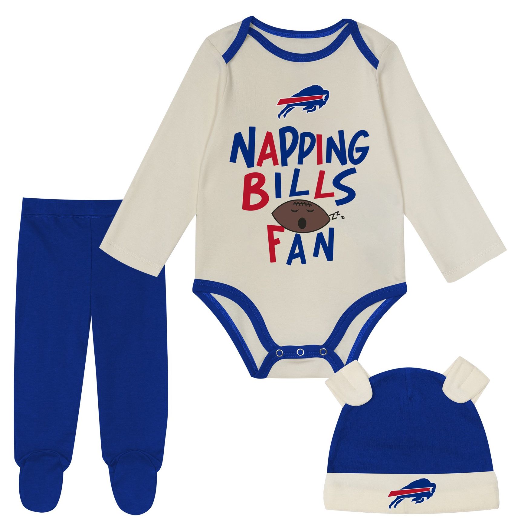 NFL Team Apparel Infant Buffalo Bills Royal Newborn Little Champ 3-Pack Creeper Set product image
