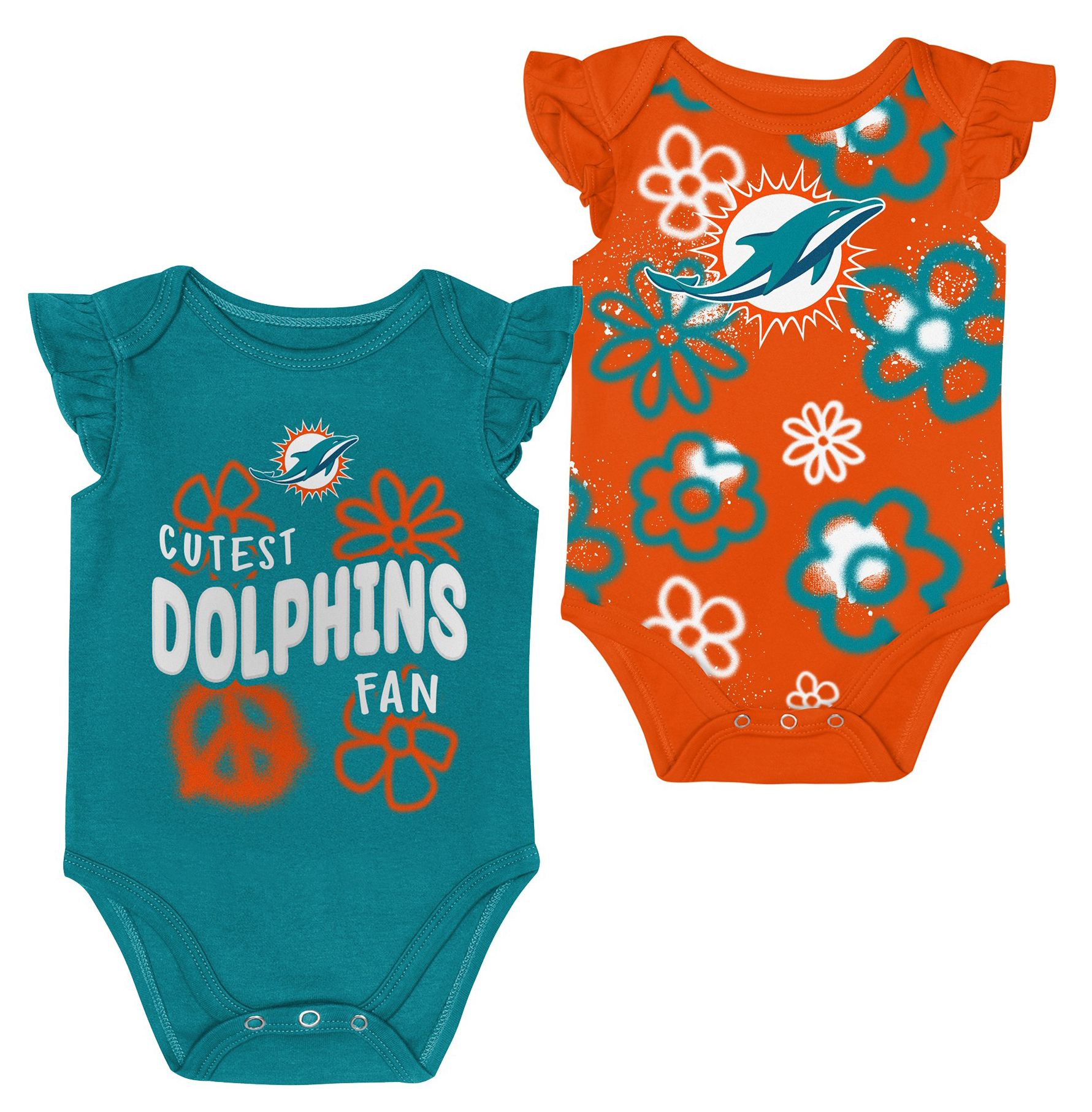 NFL Team Apparel Infant Miami Dolphins Aqua Newborn Heart Content 2-Piece Set product image