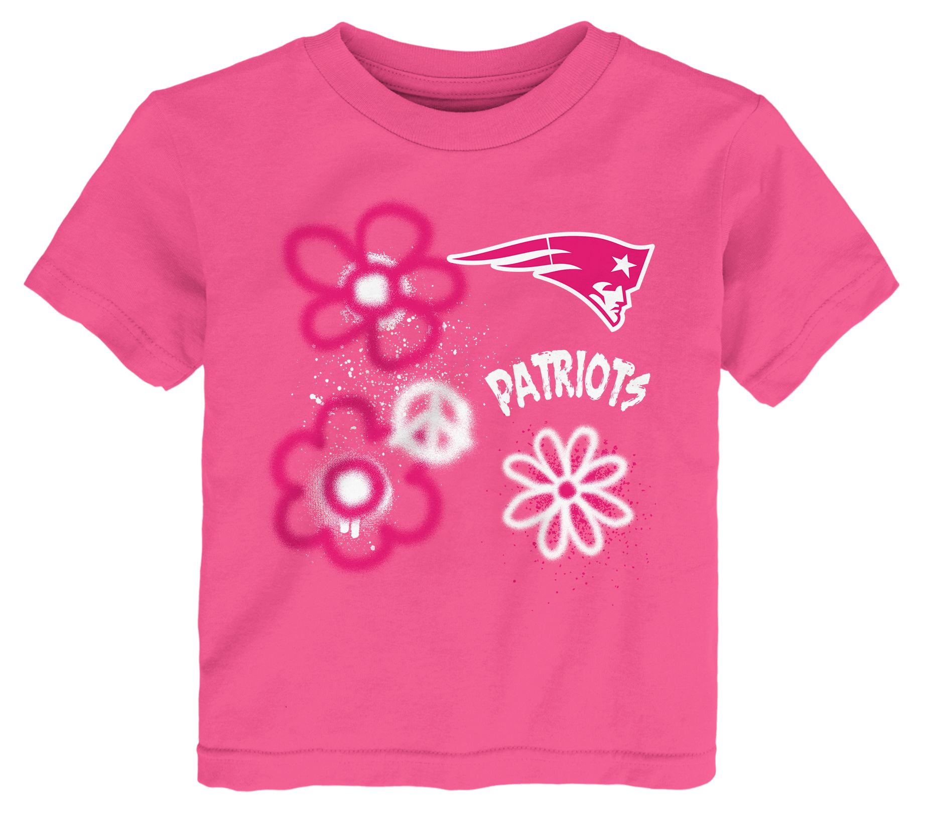 NFL Team Apparel Toddler New England Patriots Pink Flower Power T-Shirt product image