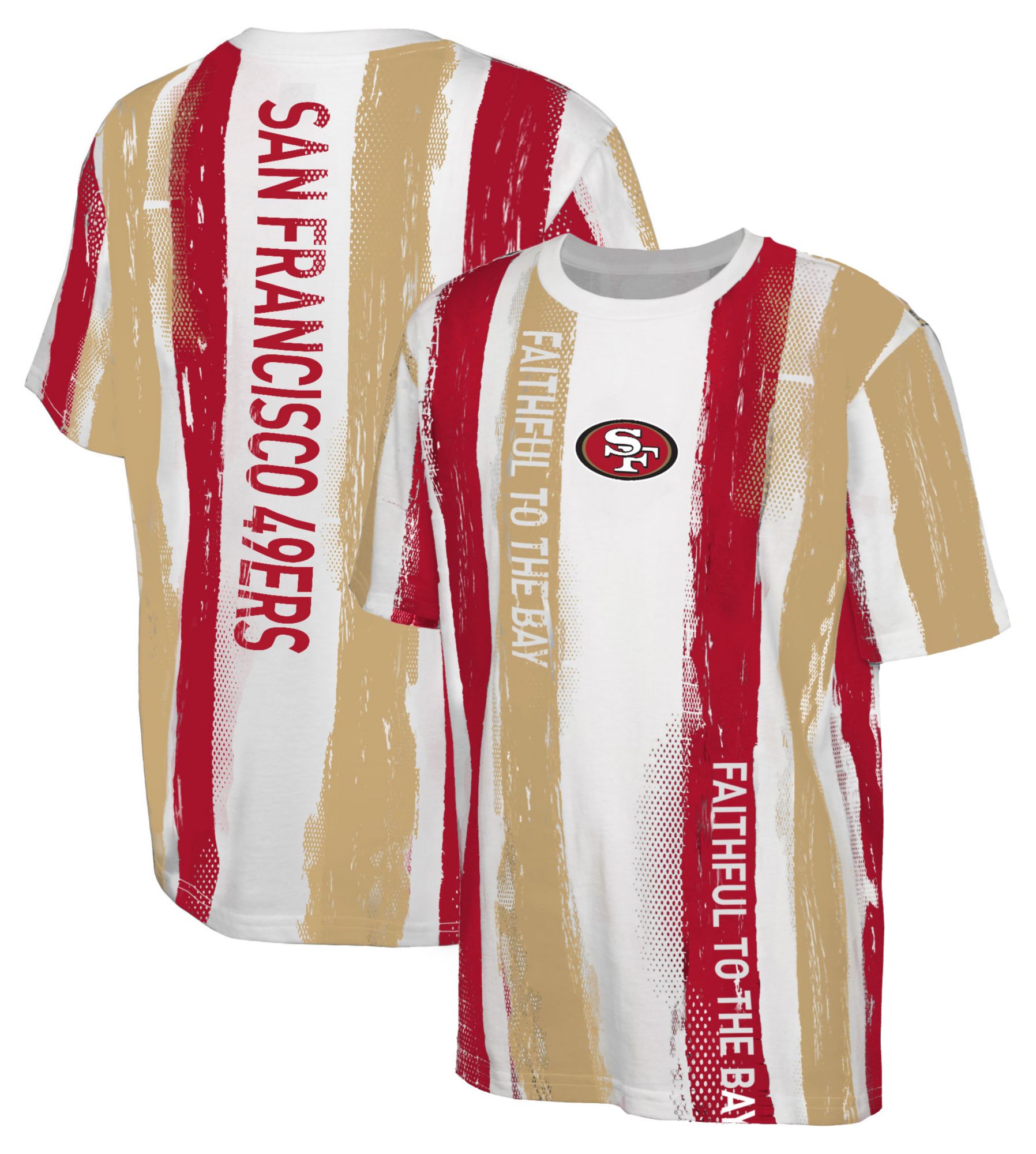 NFL Team Apparel Youth San Francisco 49ers Soccer Stripe Multicolor T-Shirt product image