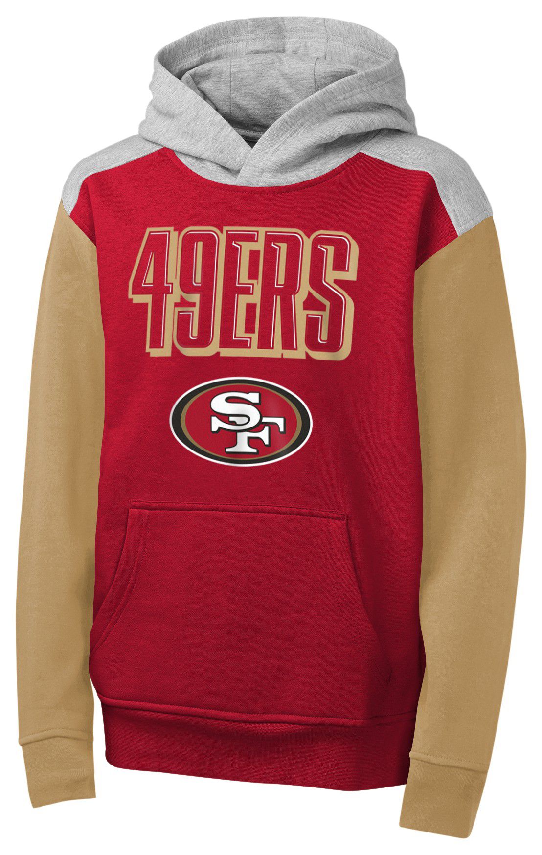 NFL Team Apparel Youth San Francisco 49ers Red Beyond Red Zone Throwback Pullover Hoodie product image