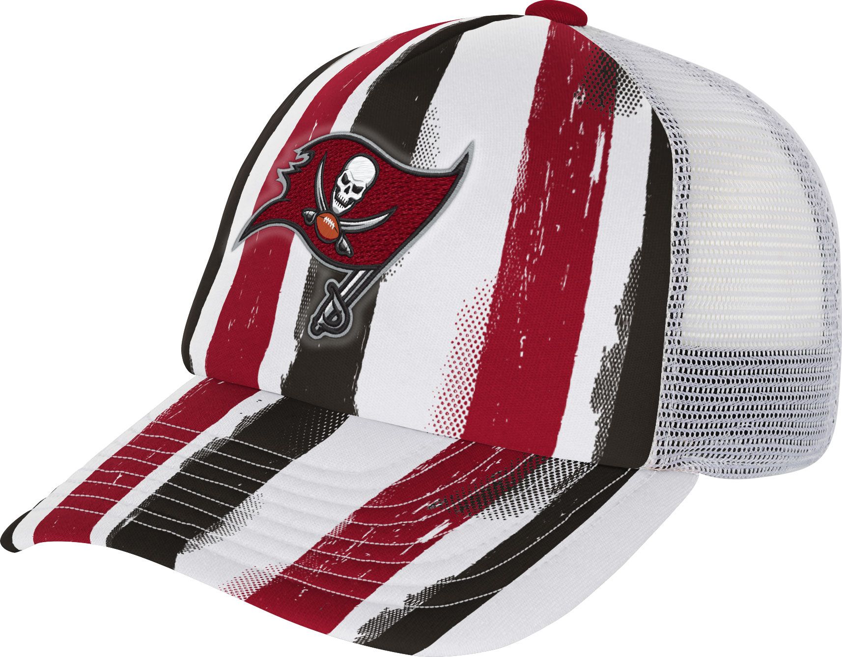 NFL Team Apparel Youth Tampa Bay Buccaneers High Step Dark Red Adjustable Trucker Hat product image