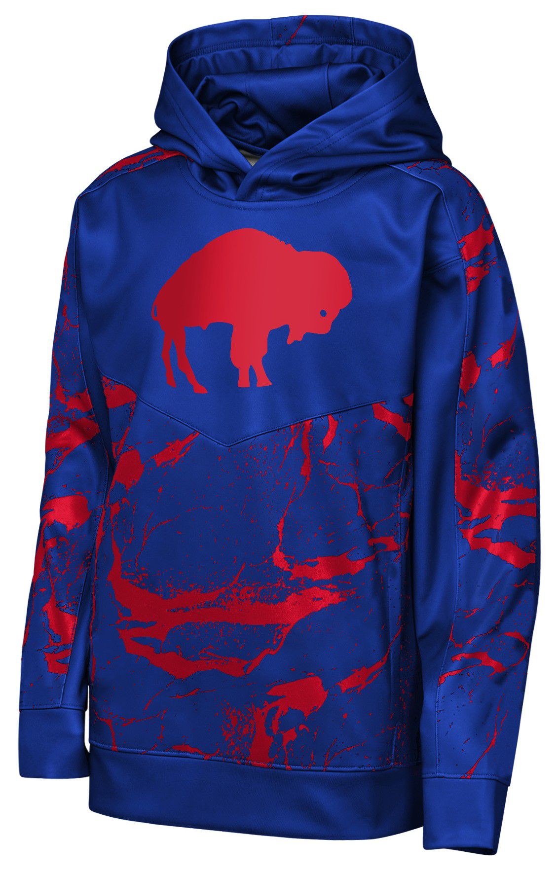 NFL Team Apparel Youth Buffalo Bills Blue Offensive Line Throwback Pullover Hoodie product image