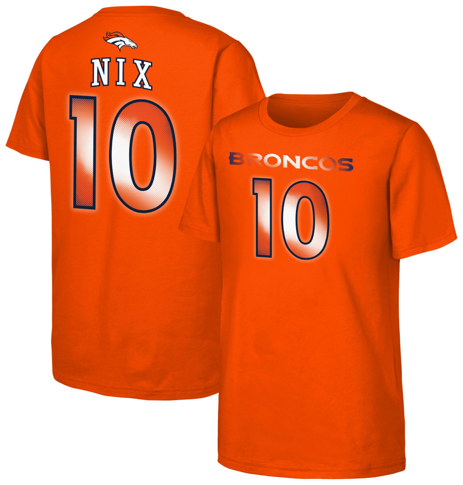NFL Team Apparel Youth Denver Broncos Bo Nix #10 Orange T-Shirt product image