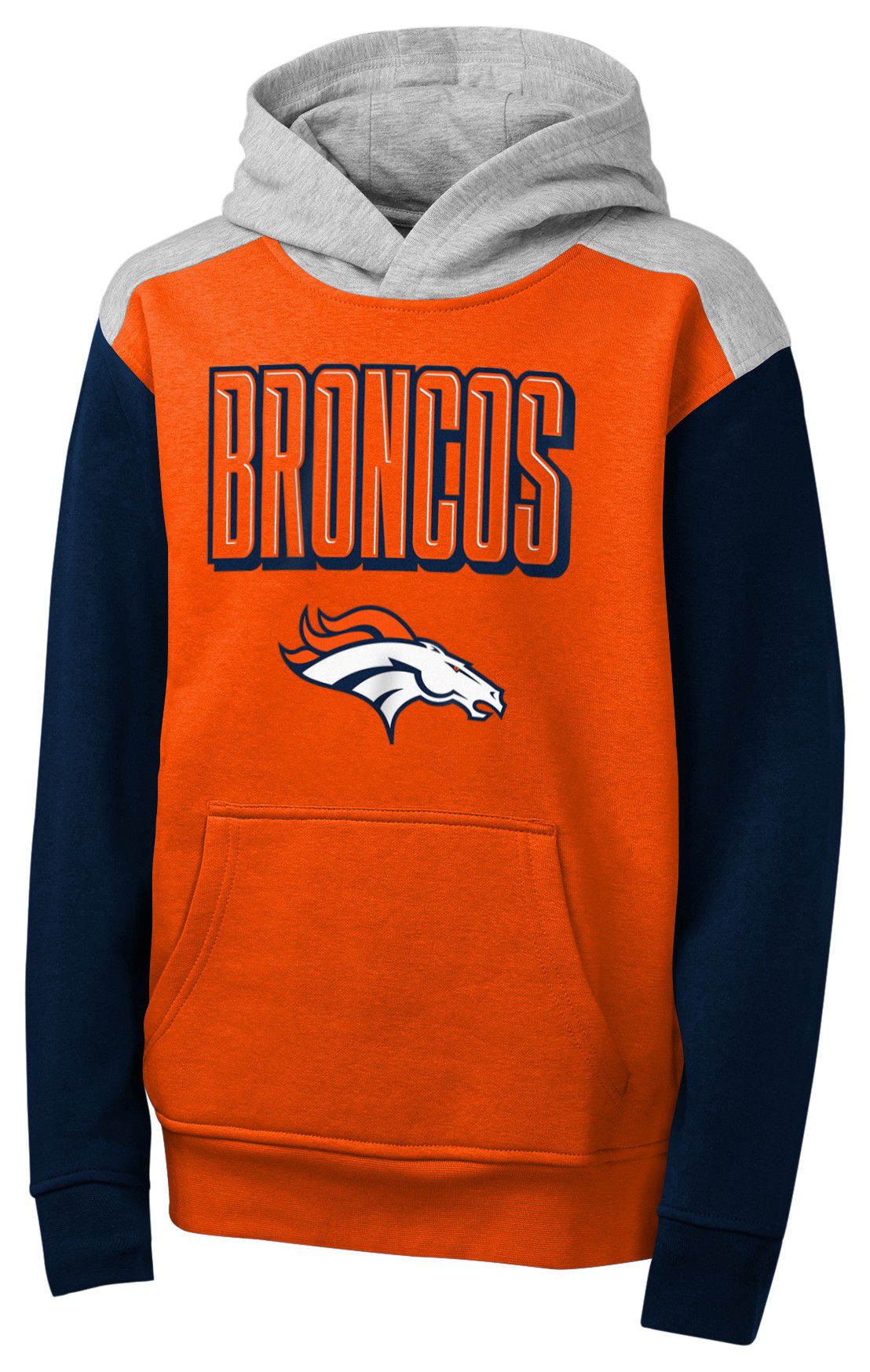 NFL Team Apparel Youth Denver Broncos Orange Beyond Red Zone Throwback Pullover Hoodie product image